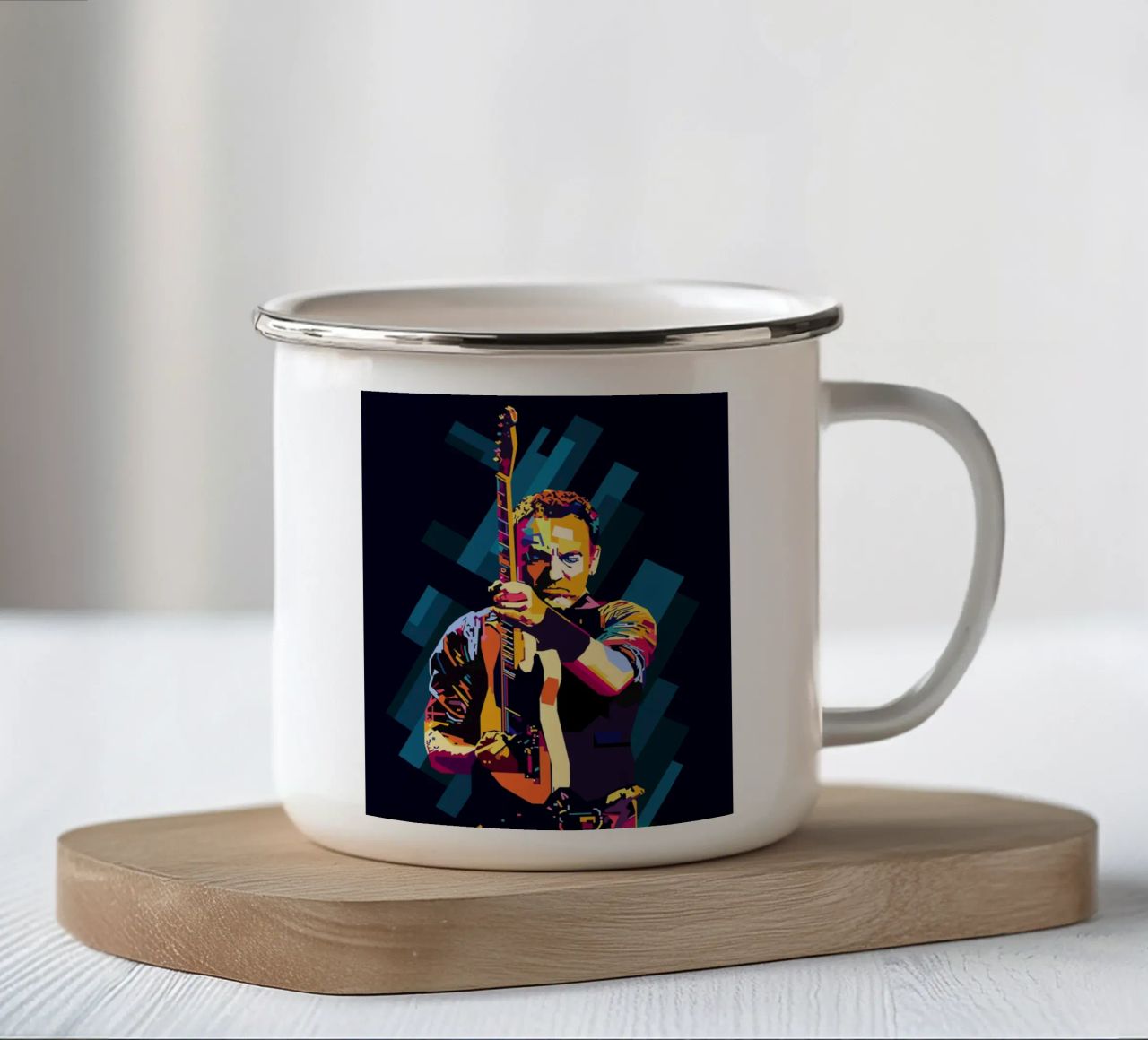 Bruce Springsteen WPAP Popart tazza in smalto da KP Artwork