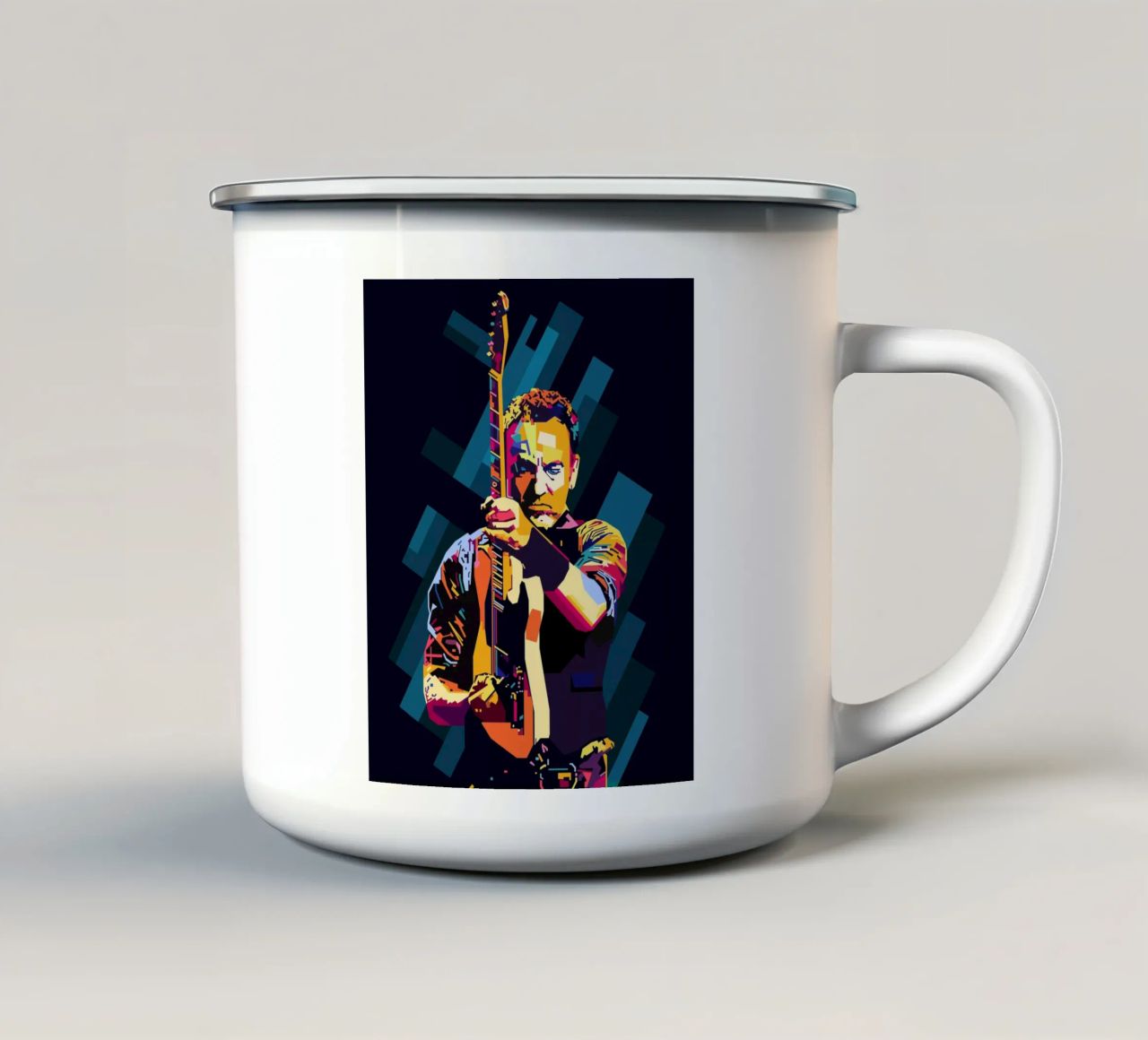 Bruce Springsteen WPAP Popart tazza in smalto da KP Artwork