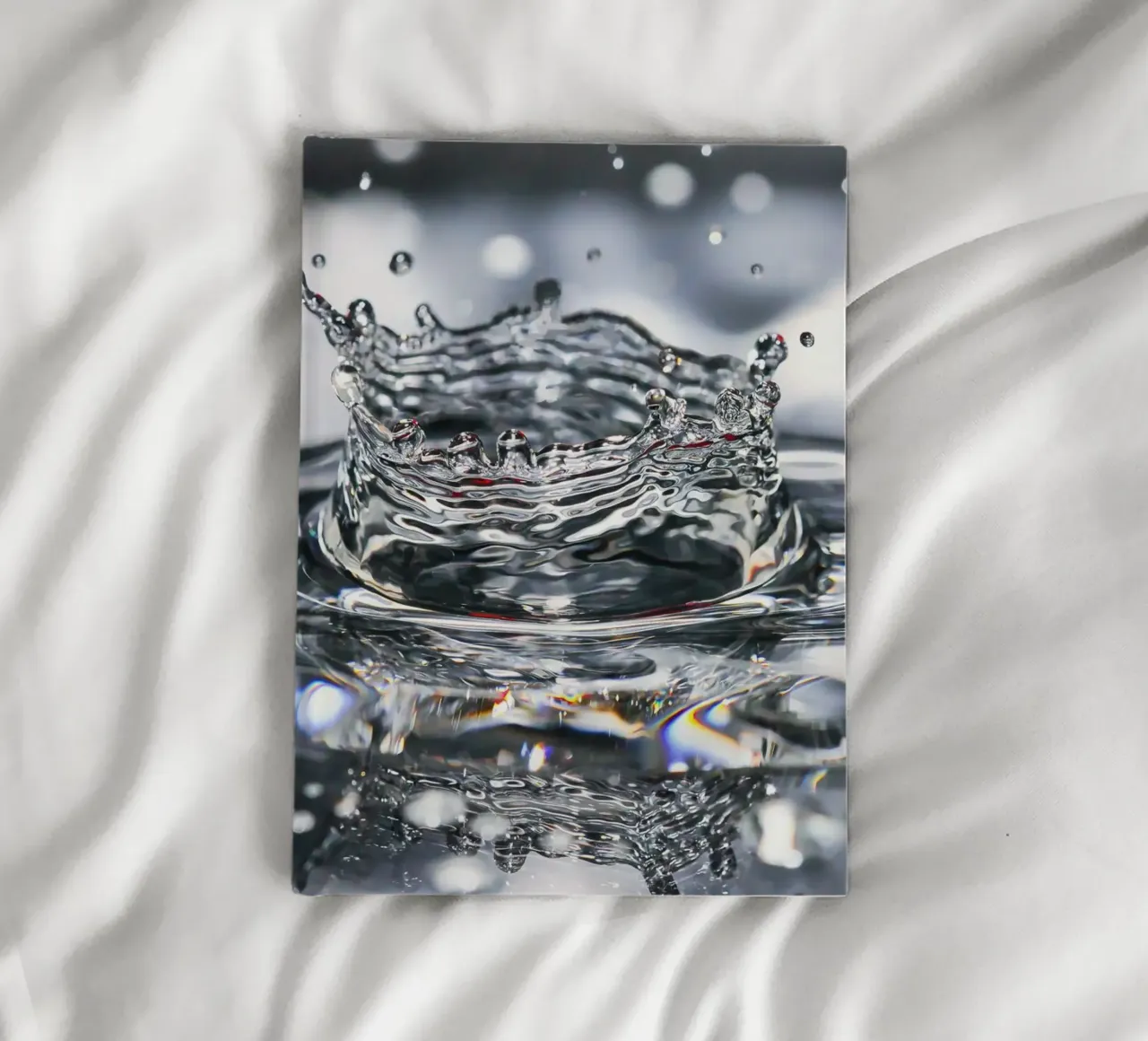 A single, fine drop notebook by Romy Mueller Waterworld