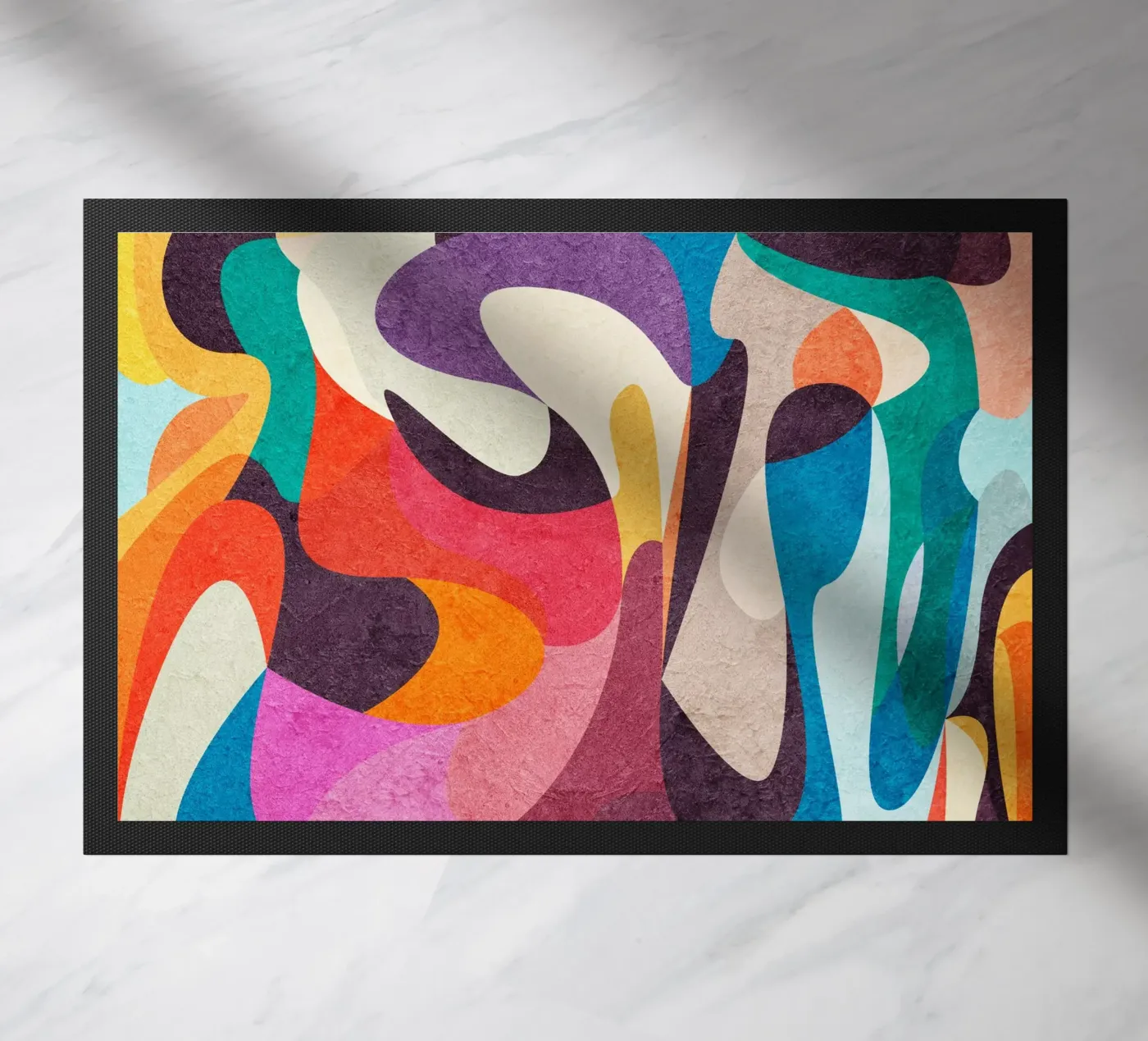 Dwaze lijnen deurmat van Abstract Joy