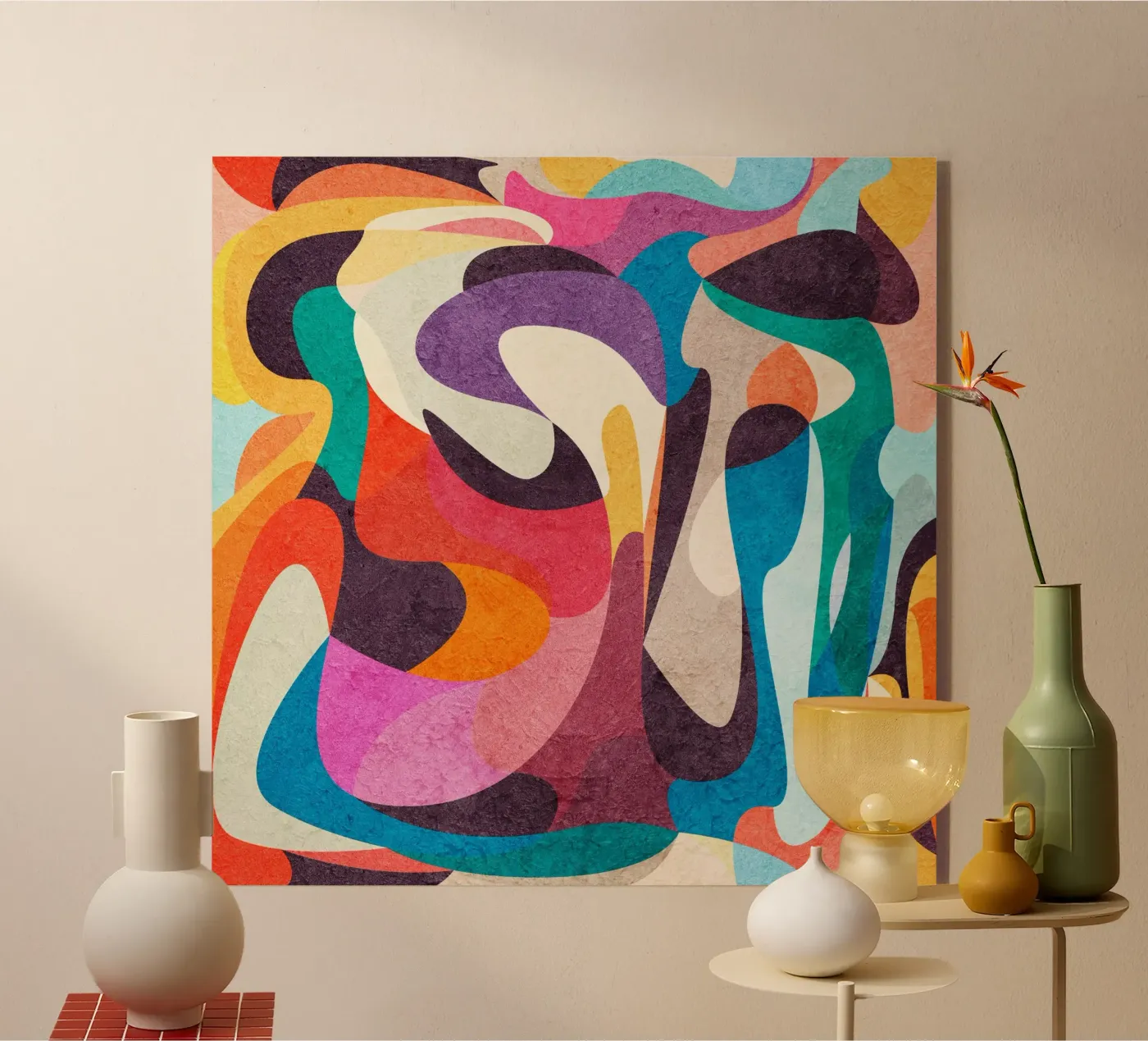 Foolish Lines acryl van Abstract Joy