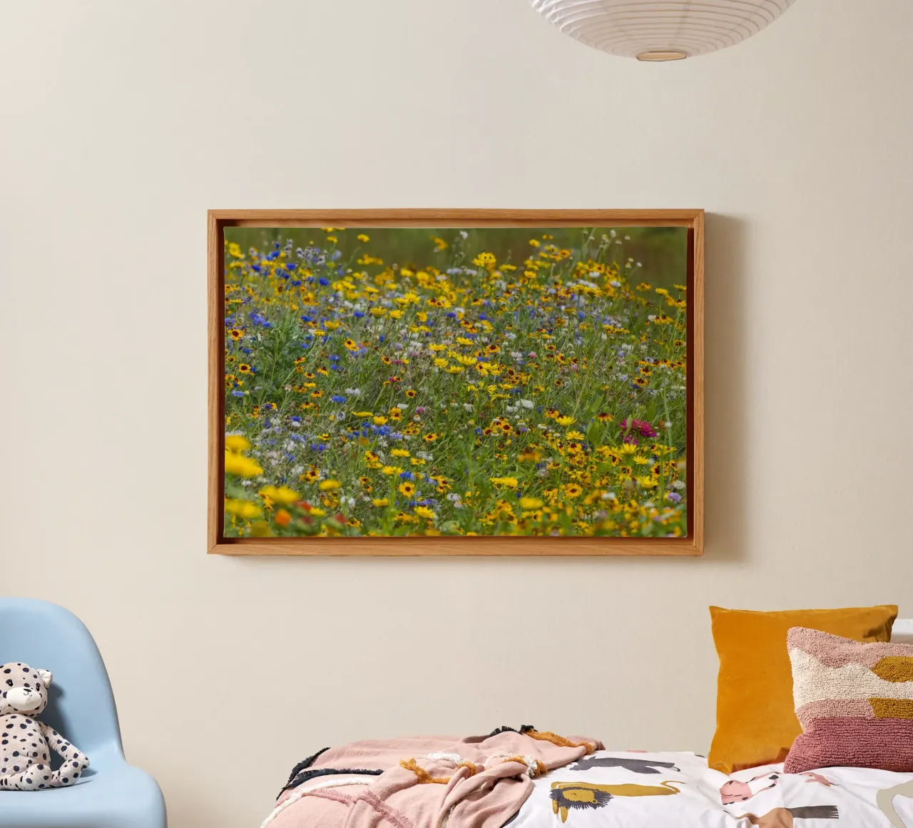 Flower filed with bright wild flowers canvas by Curious Collections by Marielle Leenders