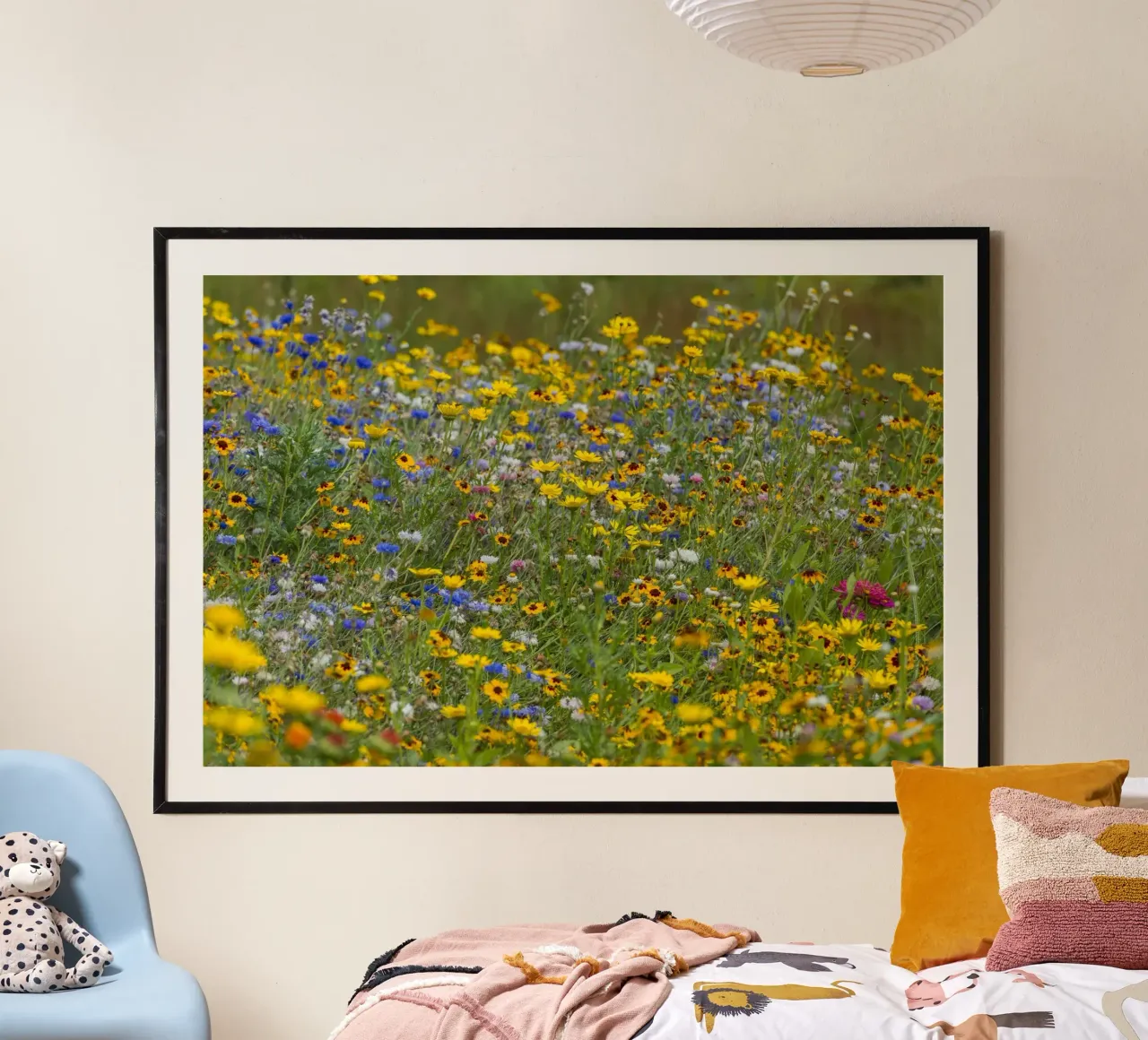 Flower filed with bright wild flowers hahnemühle by Curious Collections by Marielle Leenders