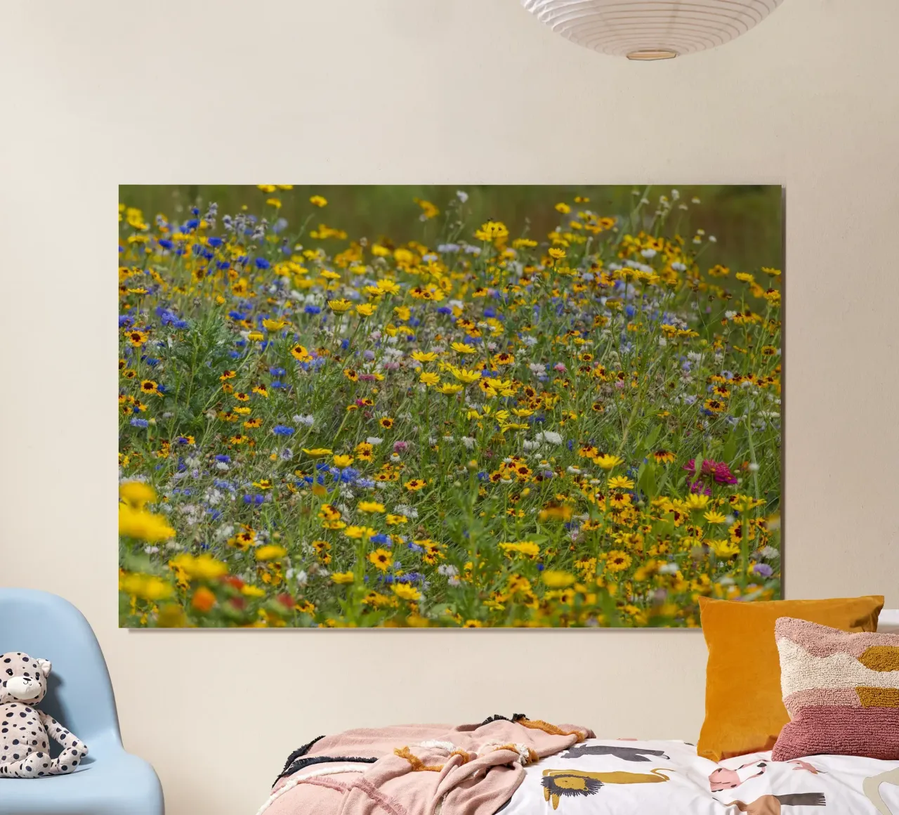 Flower filed with bright wild flowers poster da Curious Collections by Marielle Leenders