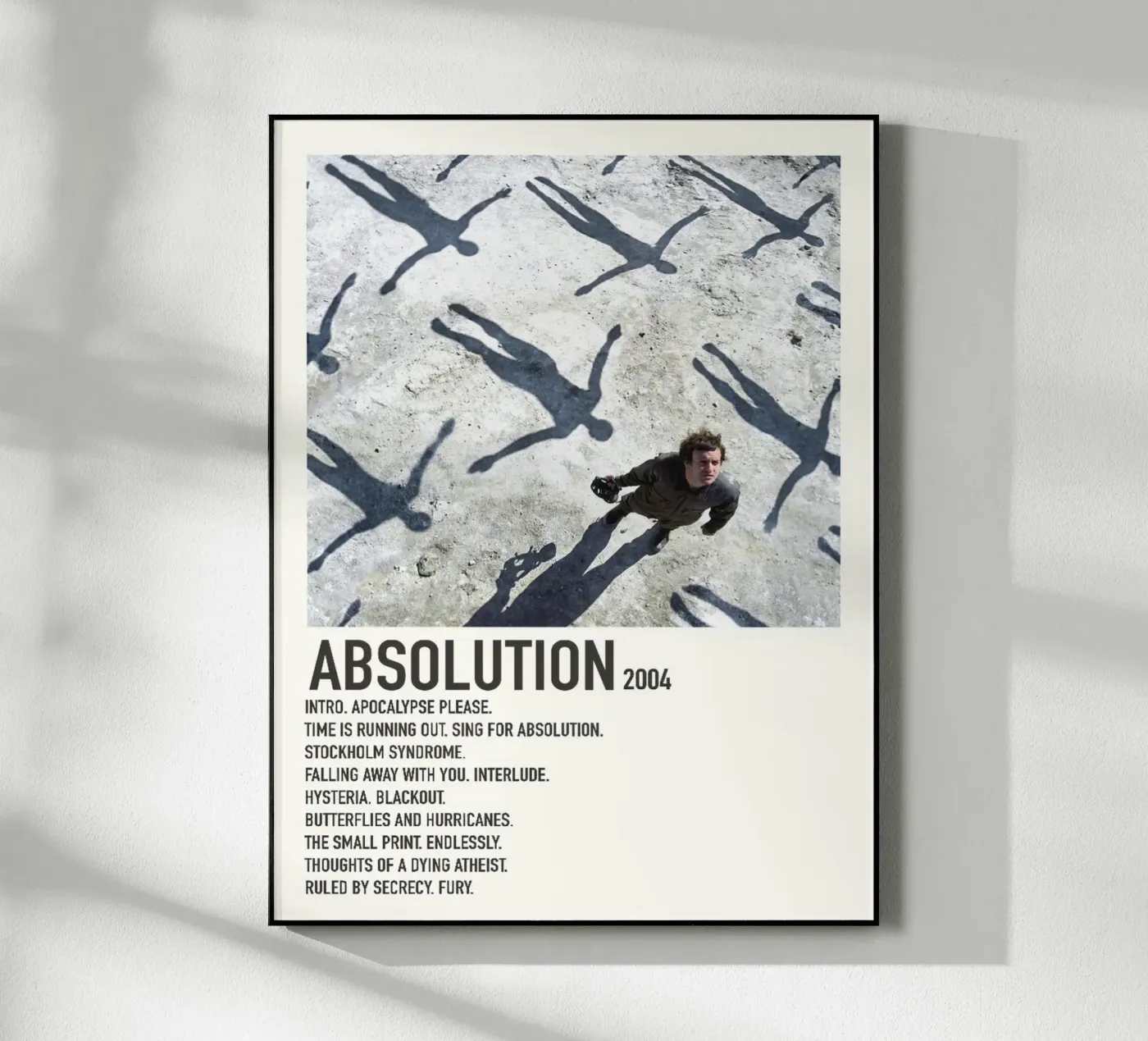 Muse Absolution Tracklists plexiglass da Linda Tobrut