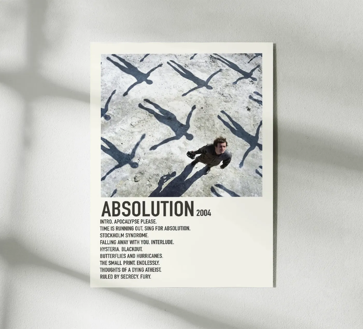 Muse Absolution Tracklists plexiglass da Linda Tobrut