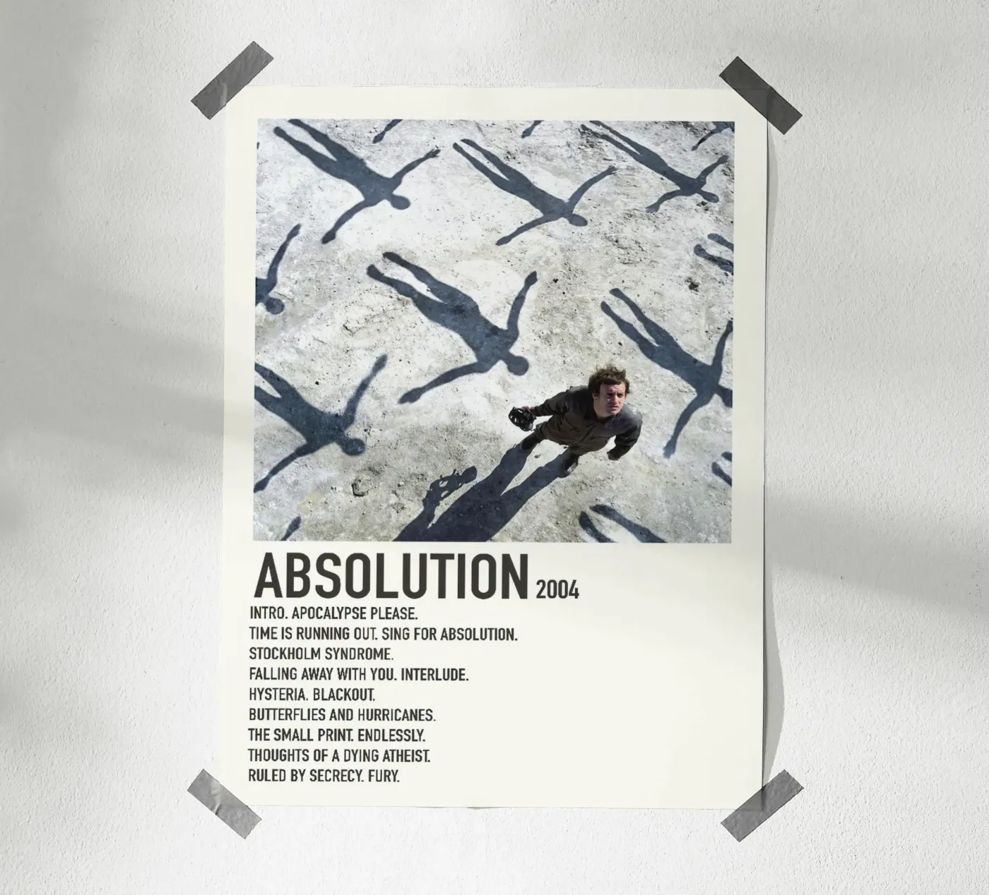 Muse Absolution Tracklists poster by Linda Tobrut