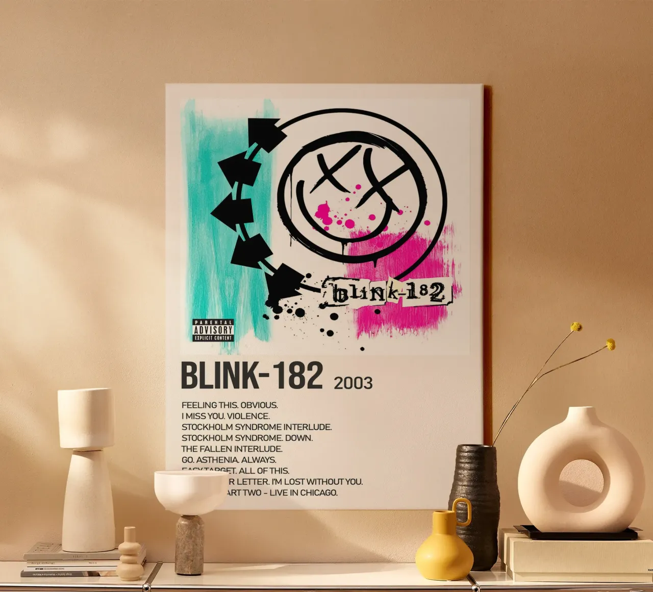 Blink 182 Tracklists canvas by Linda Tobrut