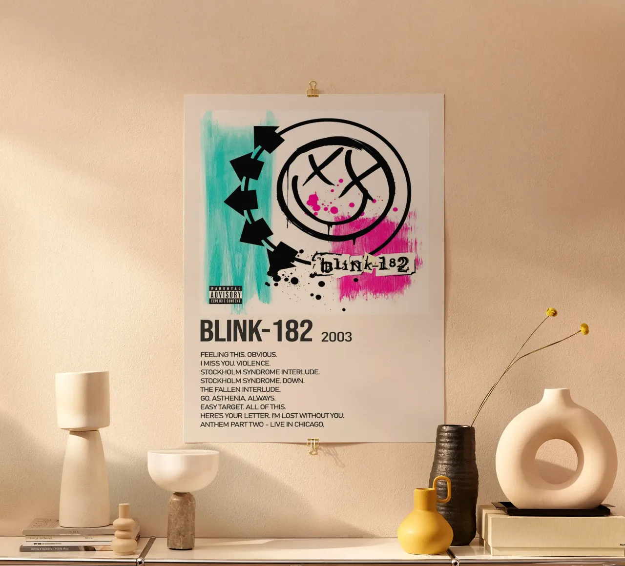 Blink 182 Tracklists poster da Linda Tobrut