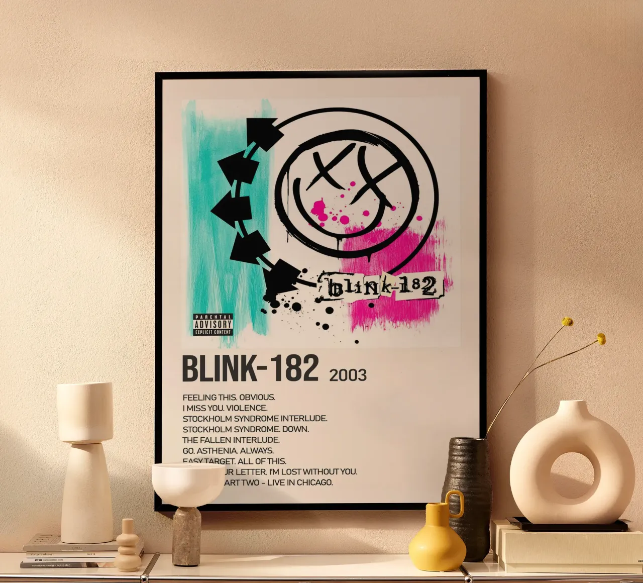 Blink 182 Tracklists poster da Linda Tobrut