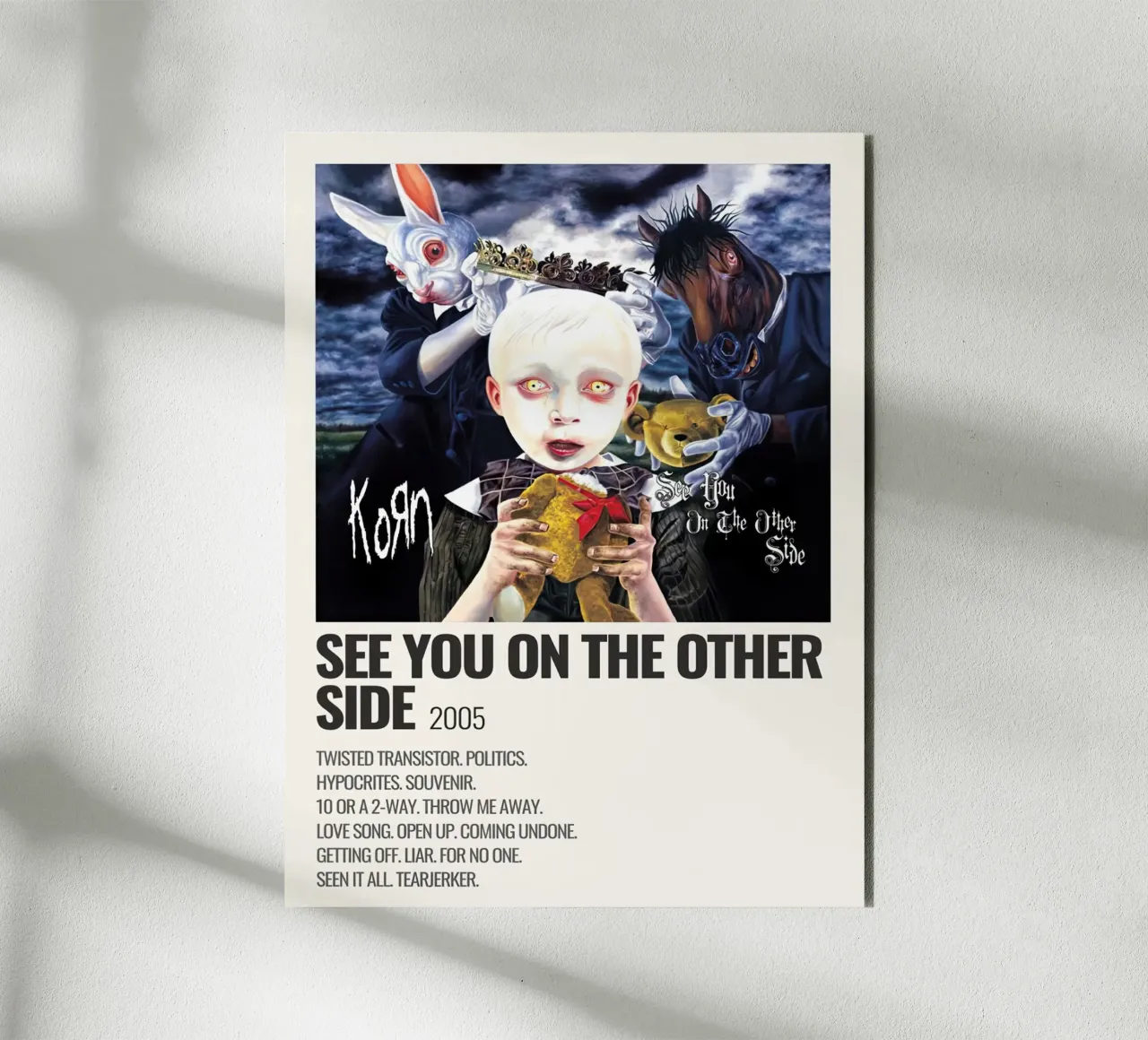 Korn See You On The Other Side Tracklists alluminio dibond da Linda Tobrut