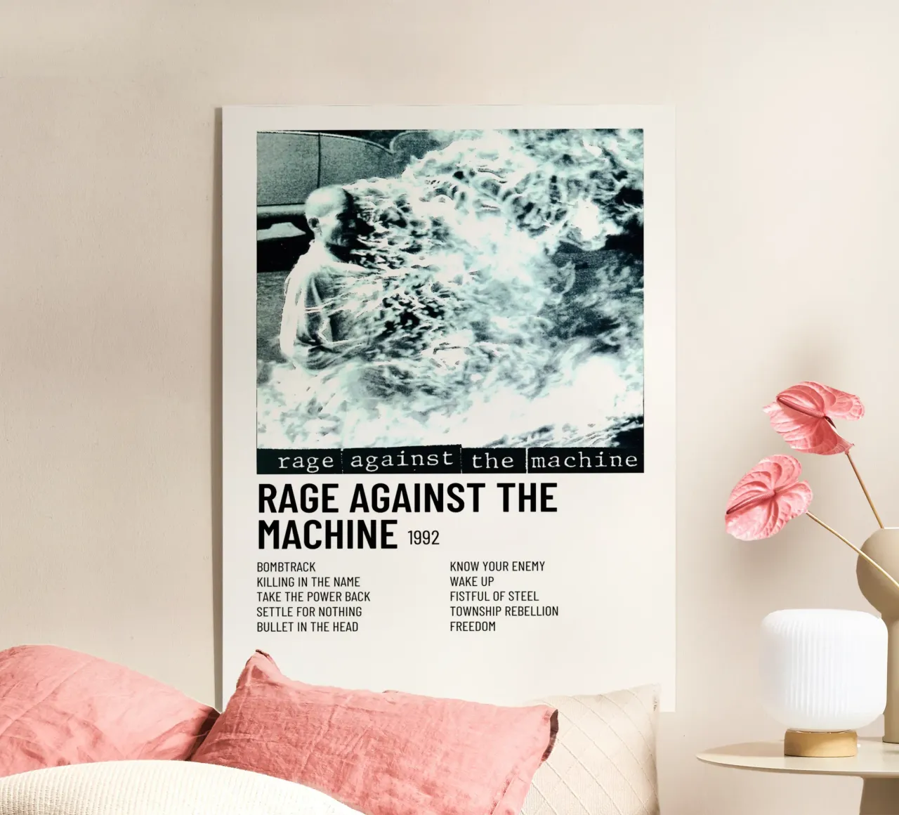 Rage Against The Machine Tracklists plexiglass da Linda Tobrut