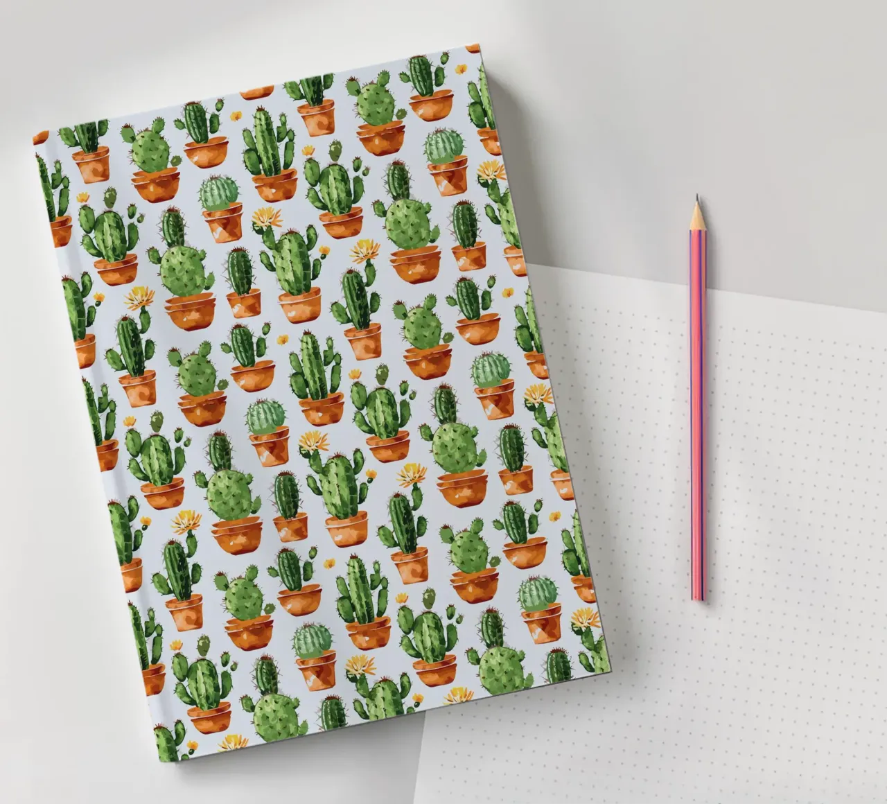Cacti / Cactus print #2 notebook by Hightown Design