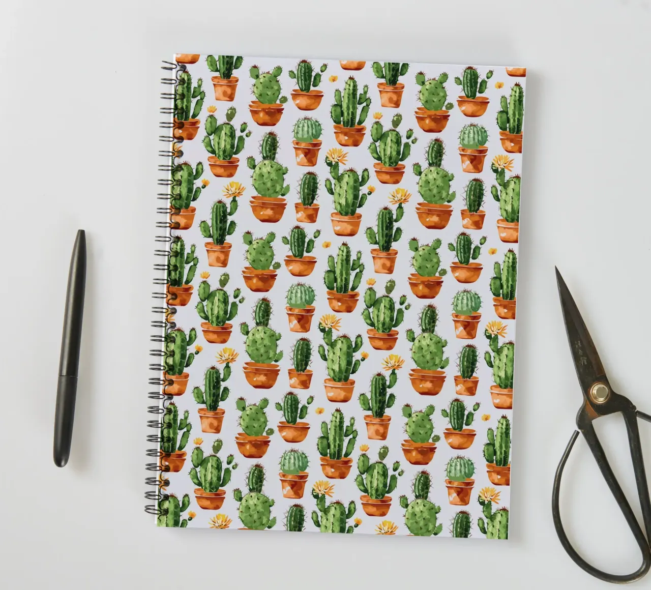 Cacti / Cactus print #2 spiral notebook by Hightown Design