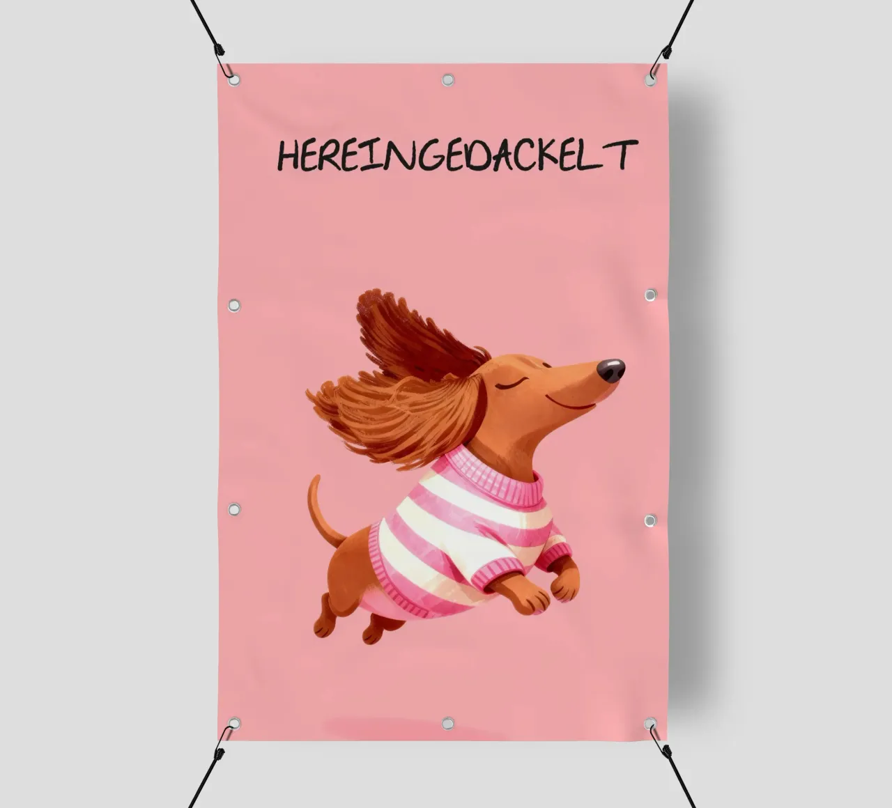 Hereingedackelt Dachshund telo in pvc da EverLuvv Studio