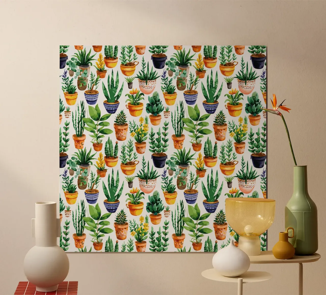 Piante d'appartamento - Stampa #1 poster con telaio in legno da Hightown Design