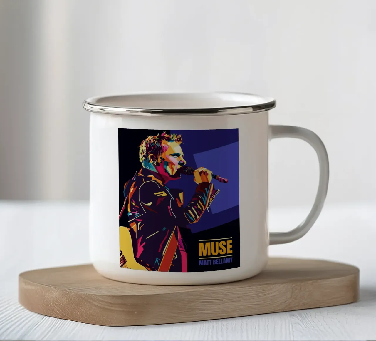 Matt Bellamy WPAP Popart tazza in smalto da KP Artwork
