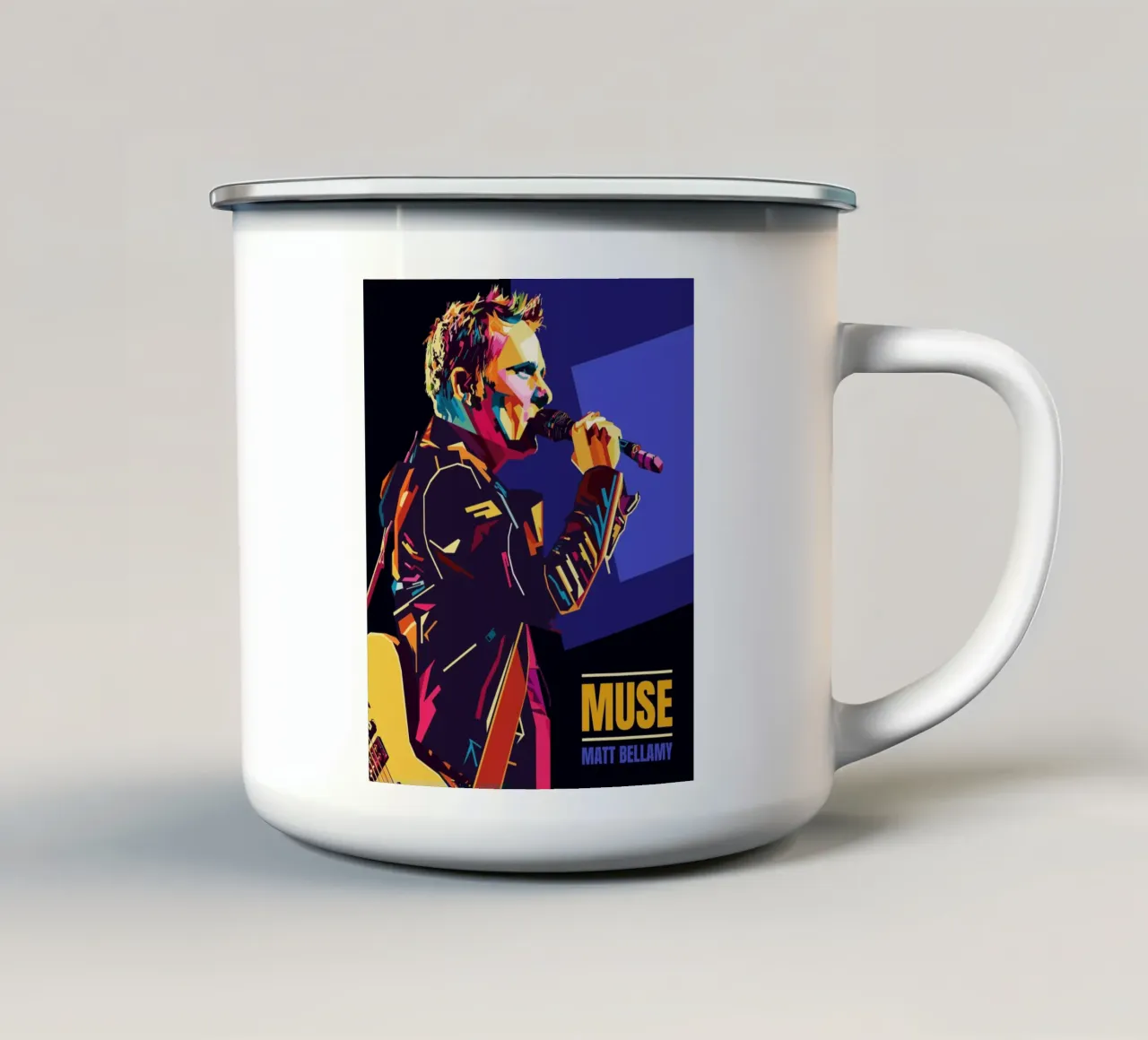 Matt Bellamy WPAP Popart tazza in smalto da KP Artwork
