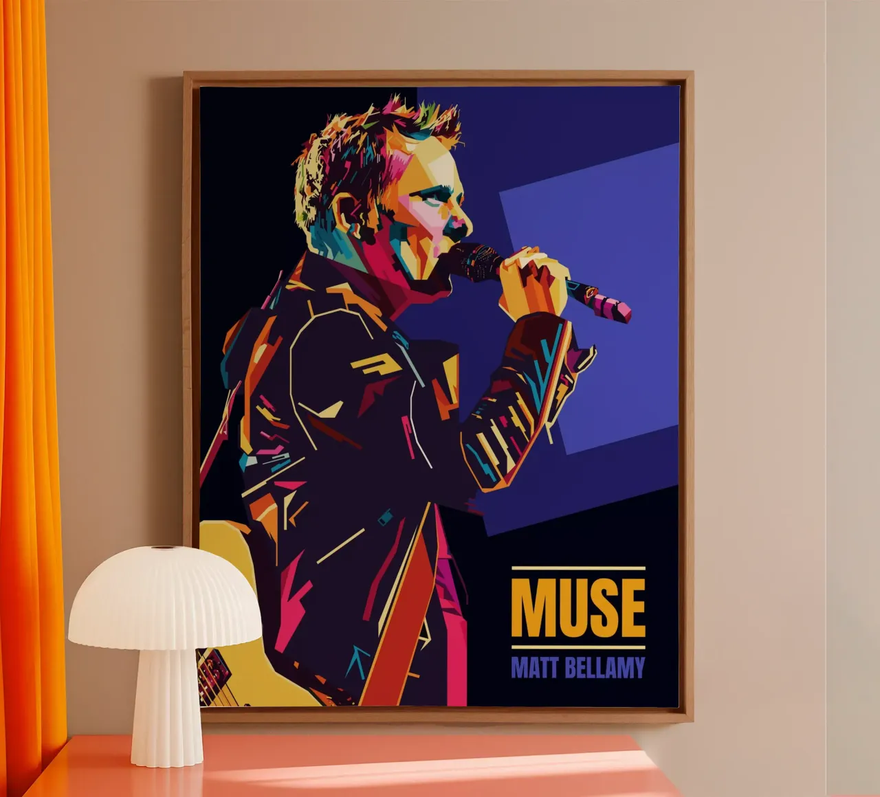 Matt Bellamy WPAP Popart tela con Cornice a cassetta da KP Artwork