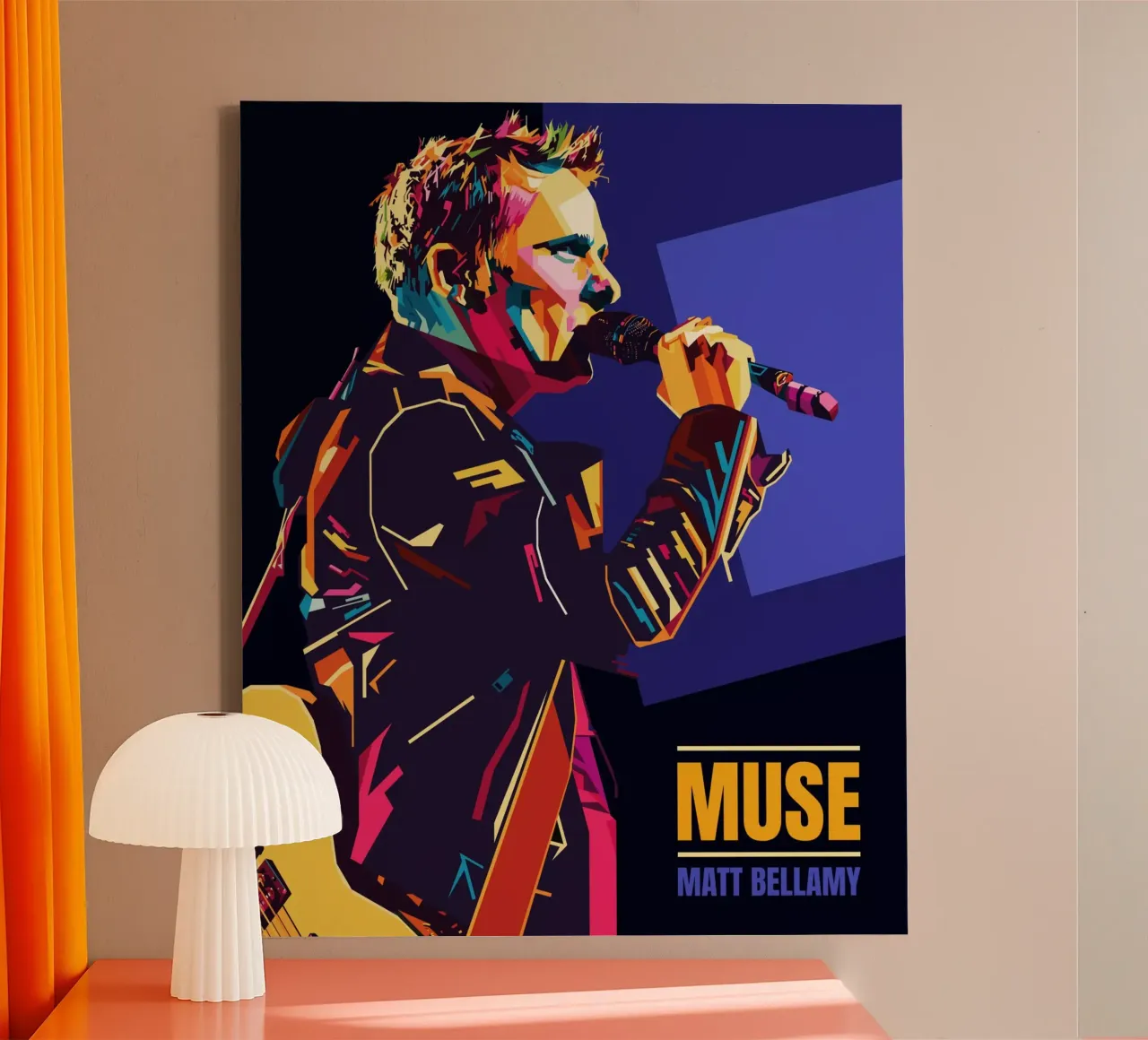 Matt Bellamy WPAP Popart tela con Cornice a cassetta da KP Artwork