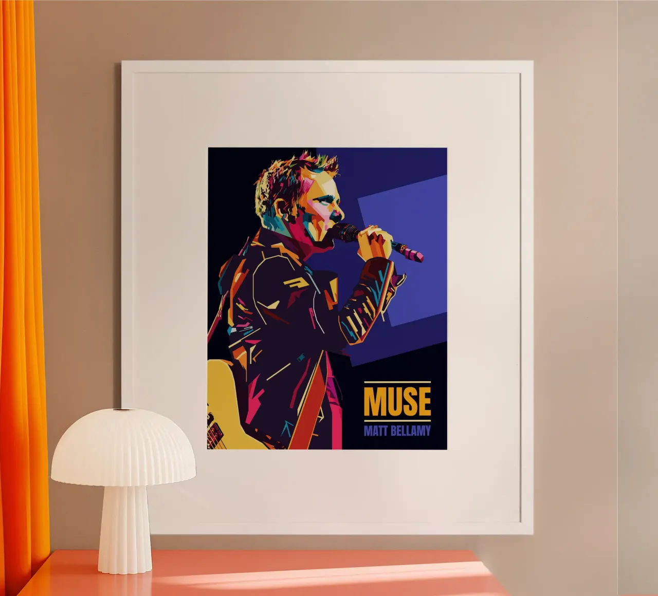 Matt Bellamy WPAP Popart poster con marco de plástico de KP Artwork