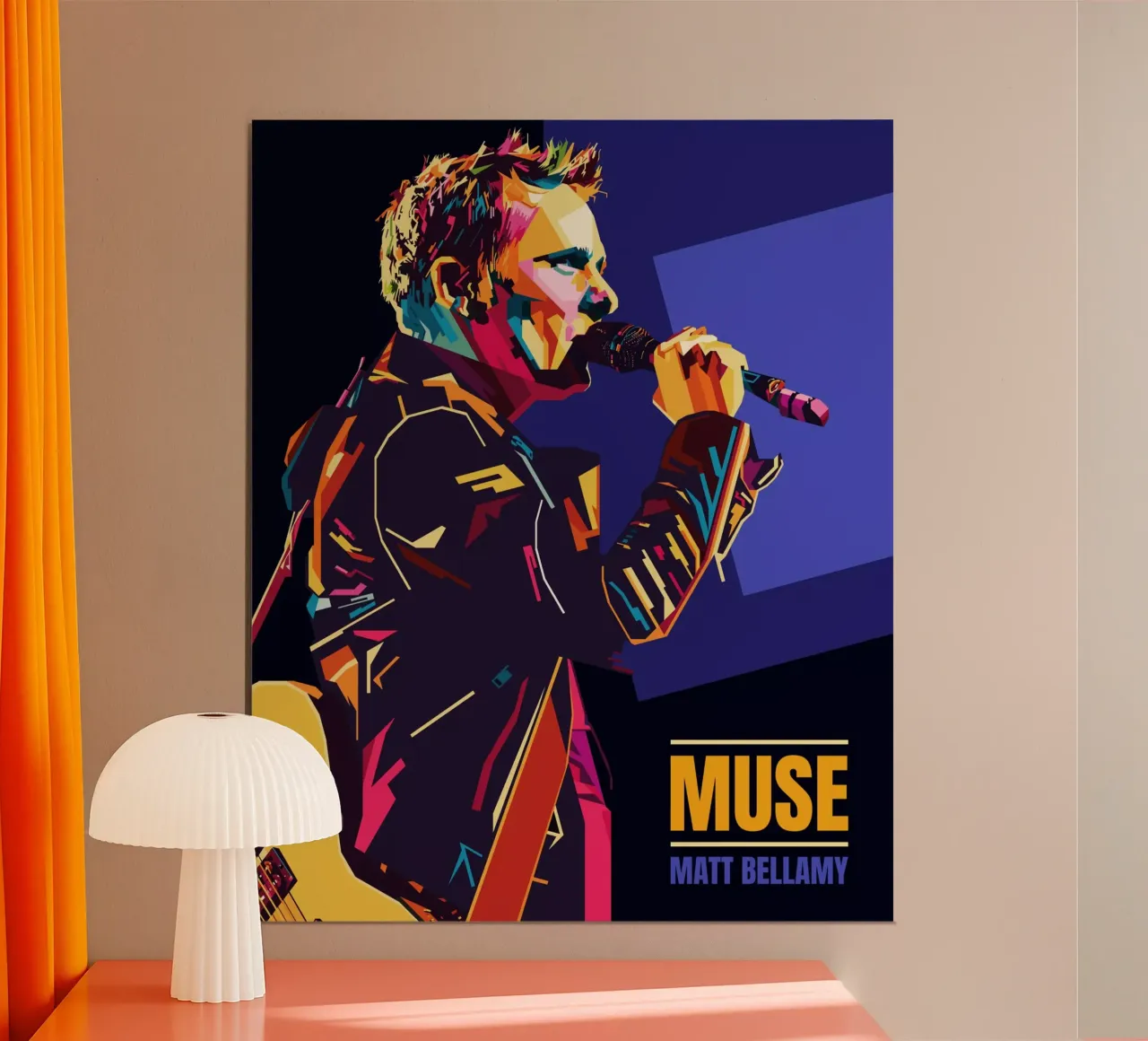 Matt Bellamy WPAP Popart poster con marco de plástico de KP Artwork