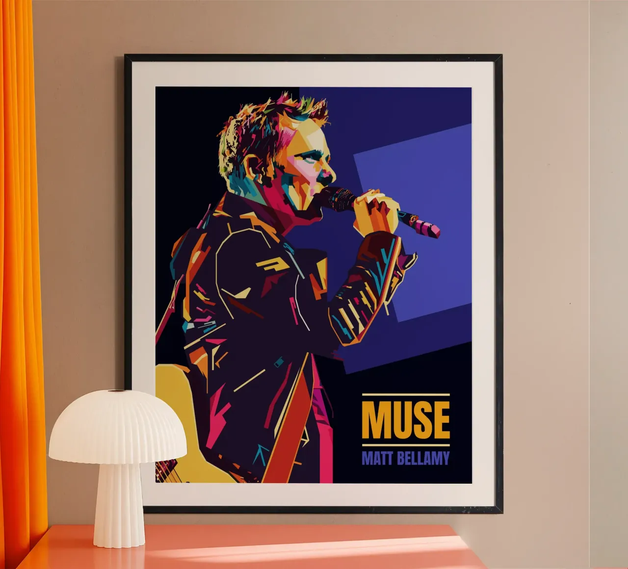 Matt Bellamy WPAP Popart poster con marco de plástico de KP Artwork