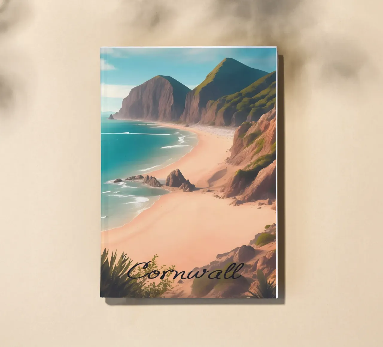 Scena di spiaggia in Cornovaglia diario da Charnwood Prints
