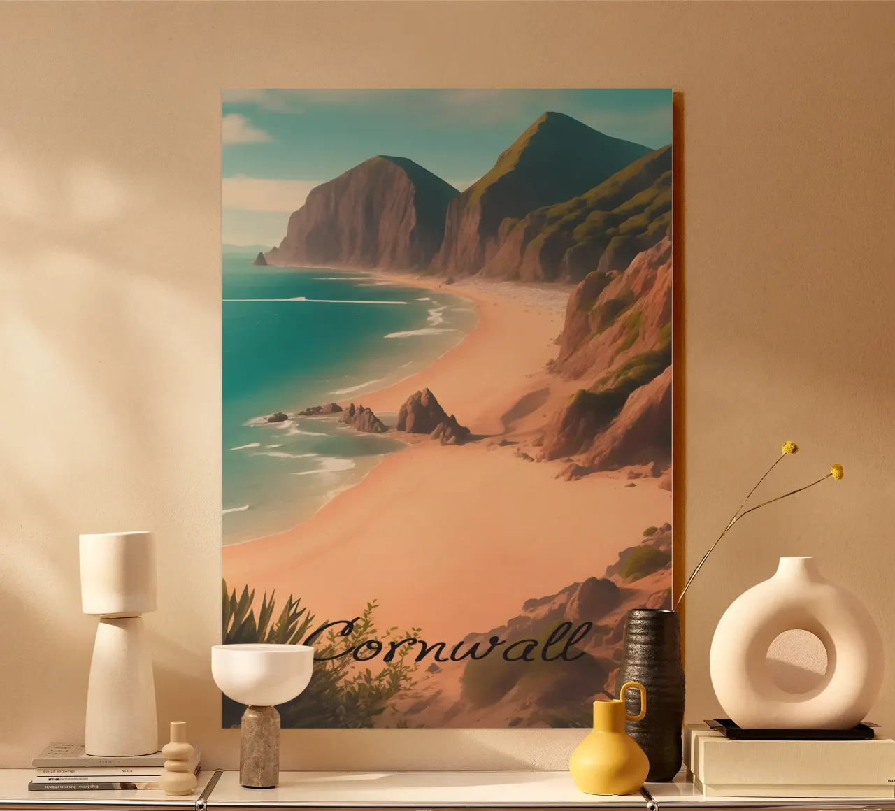 Scena di spiaggia in Cornovaglia plexiglass da Charnwood Prints