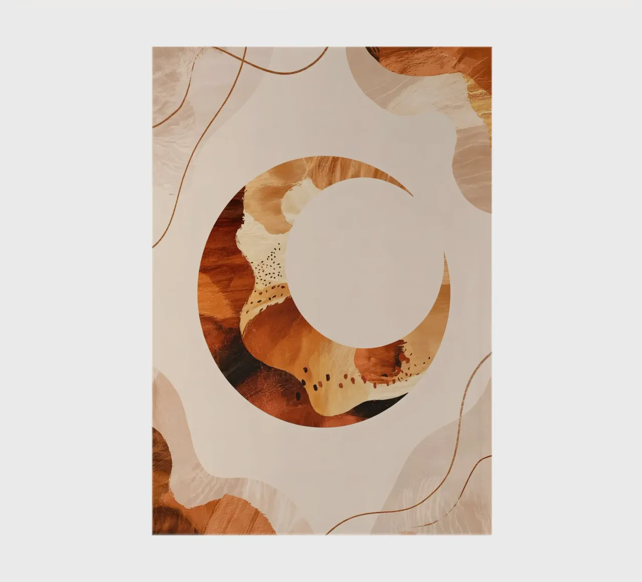 Bohemian moon in terracotta and abstract textures notebook by Soleil Basque