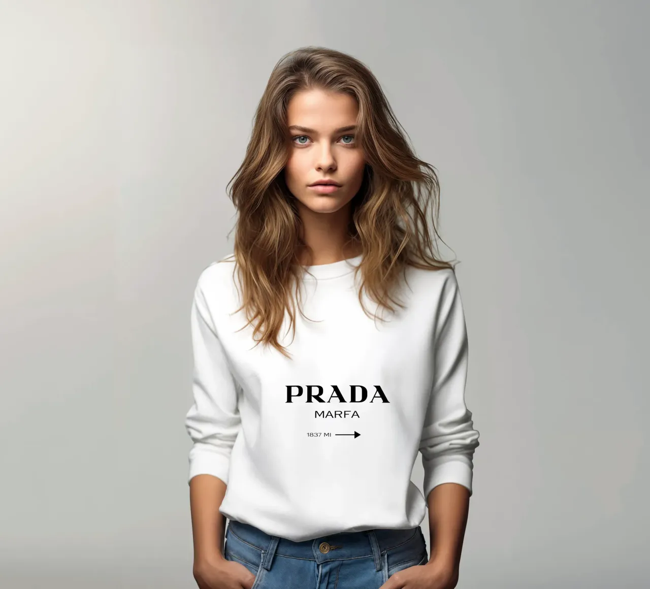 Prada Marfa – Minimal Chic Typography felpa da EverLuvv Studio