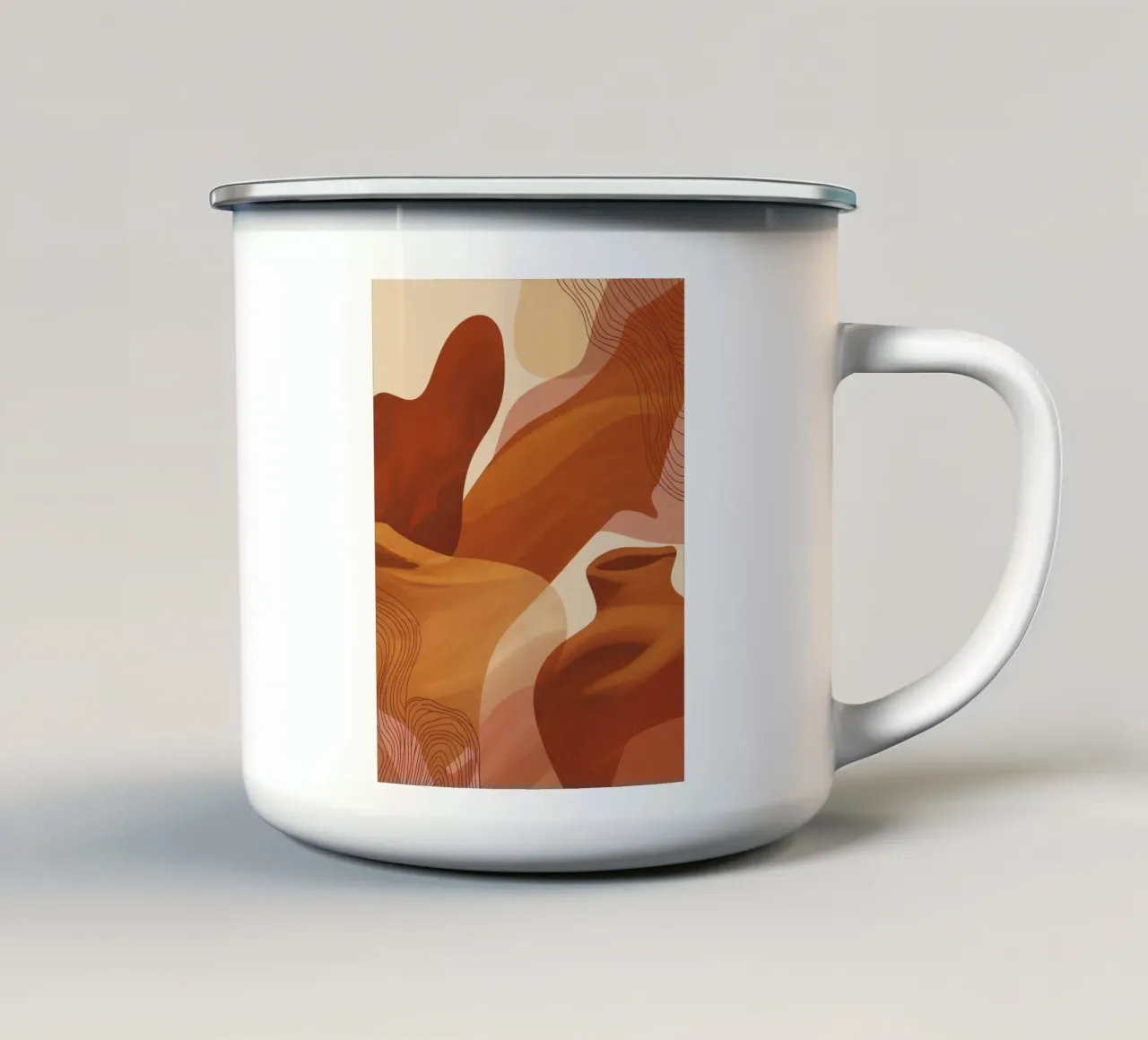 Forme organiche in terracotta e ocra tazza in smalto da Soleil Basque