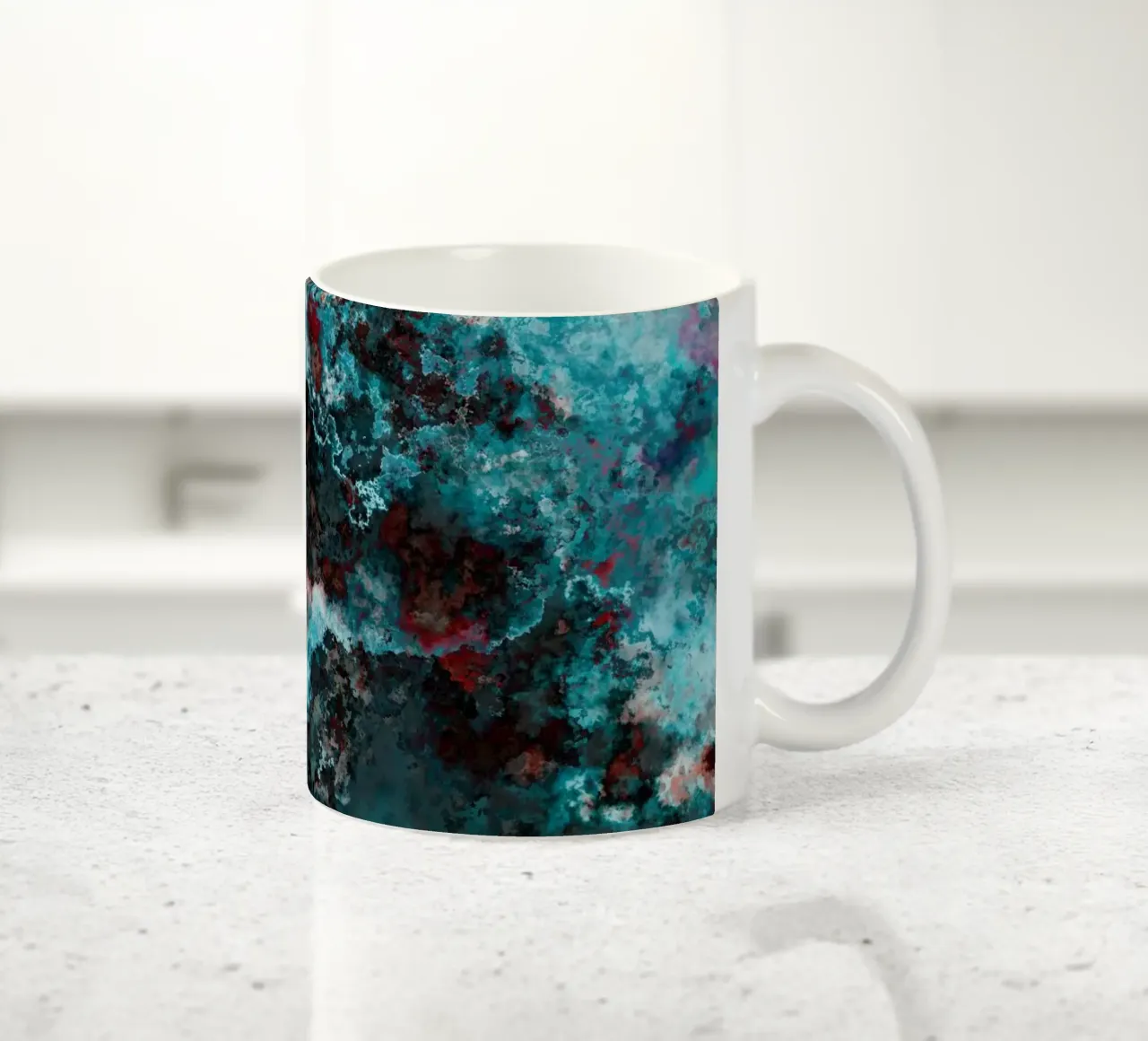 WAVES ceramic mug by shellybremmerabstract