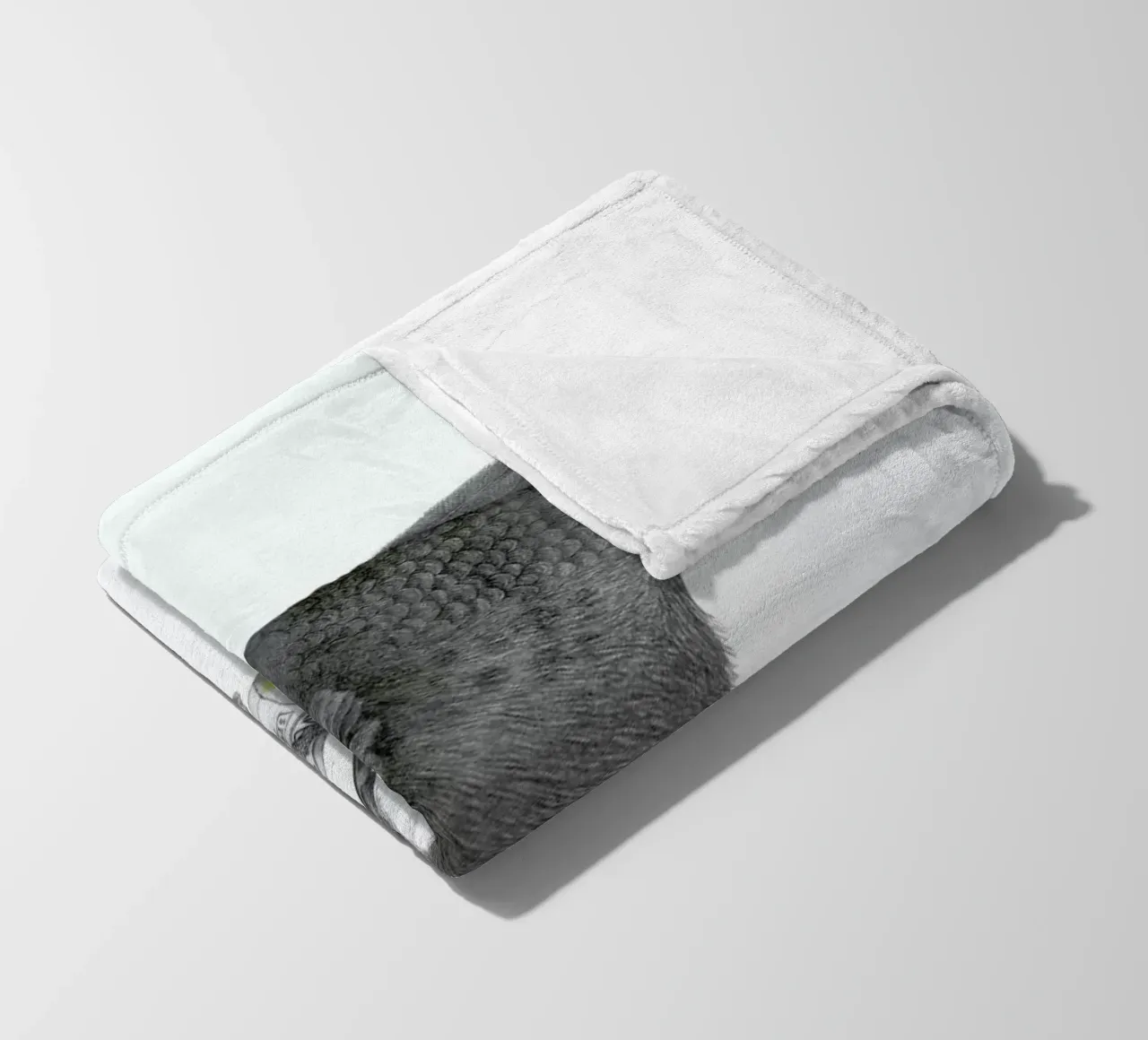 Aurora Belle Raven fleece blanket by Le Canot Rouge