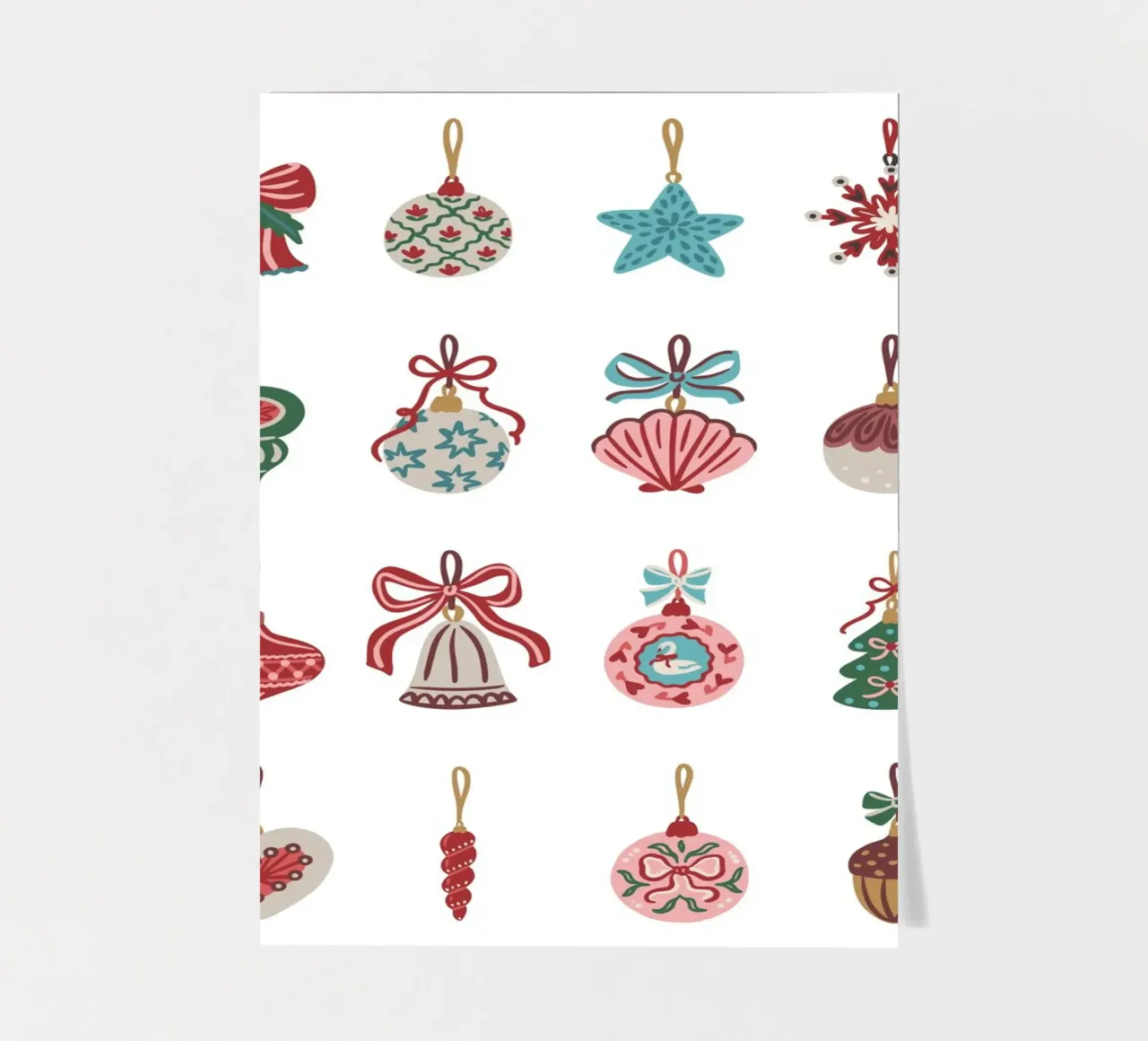 Kerstprint, kerstdecor, leuke kerstposter stickervel van TheHolidayShop