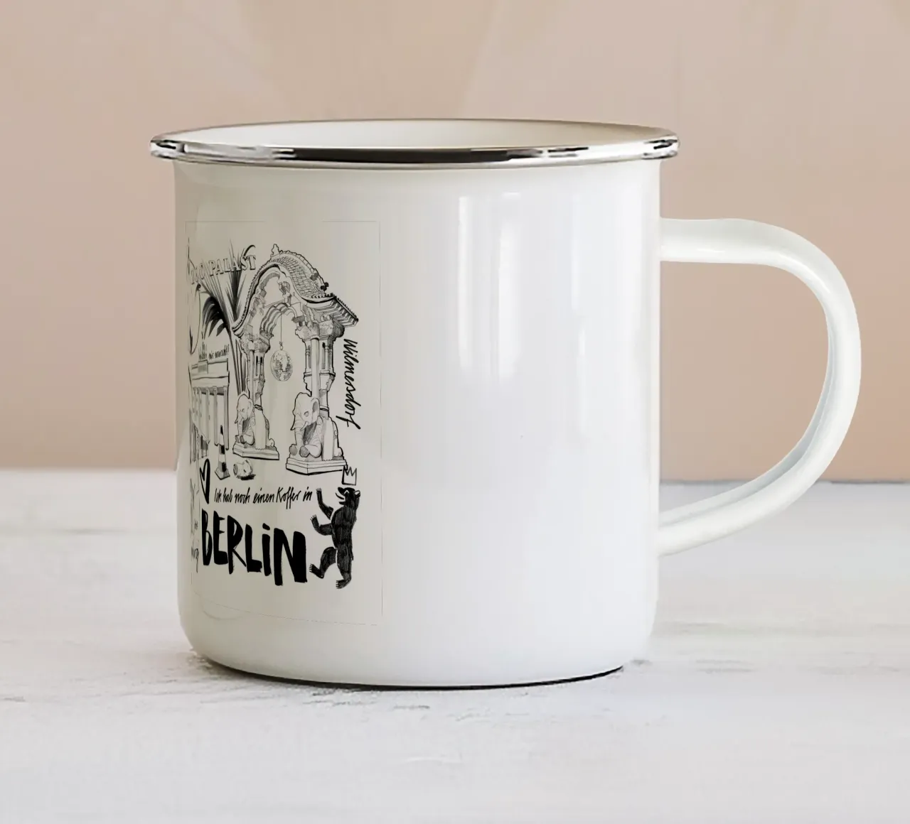 Berlin Kudamm tazza in smalto da Ick Liebe Dir, Berlin