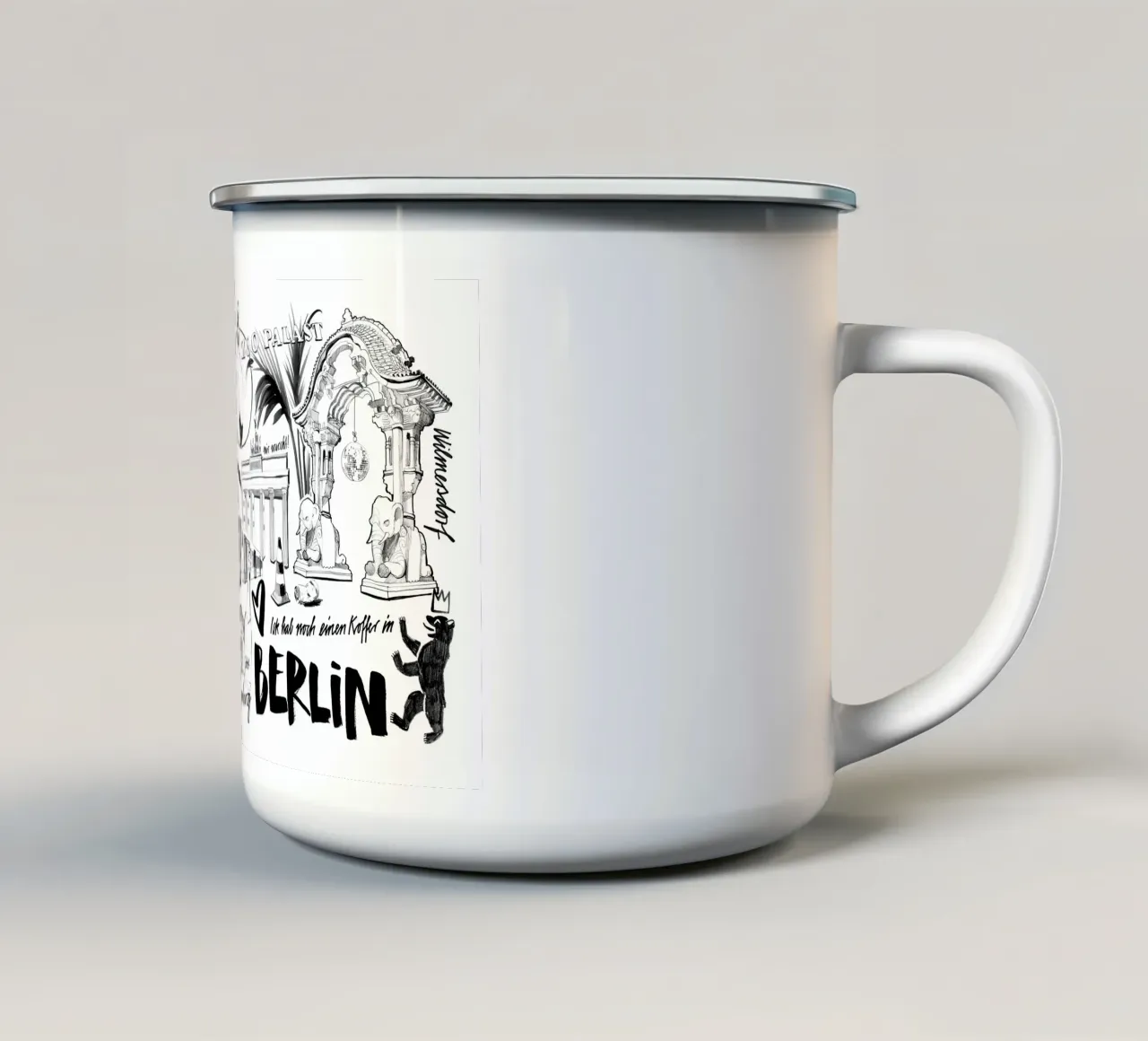 Berlin Kudamm tazza in smalto da Ick Liebe Dir, Berlin