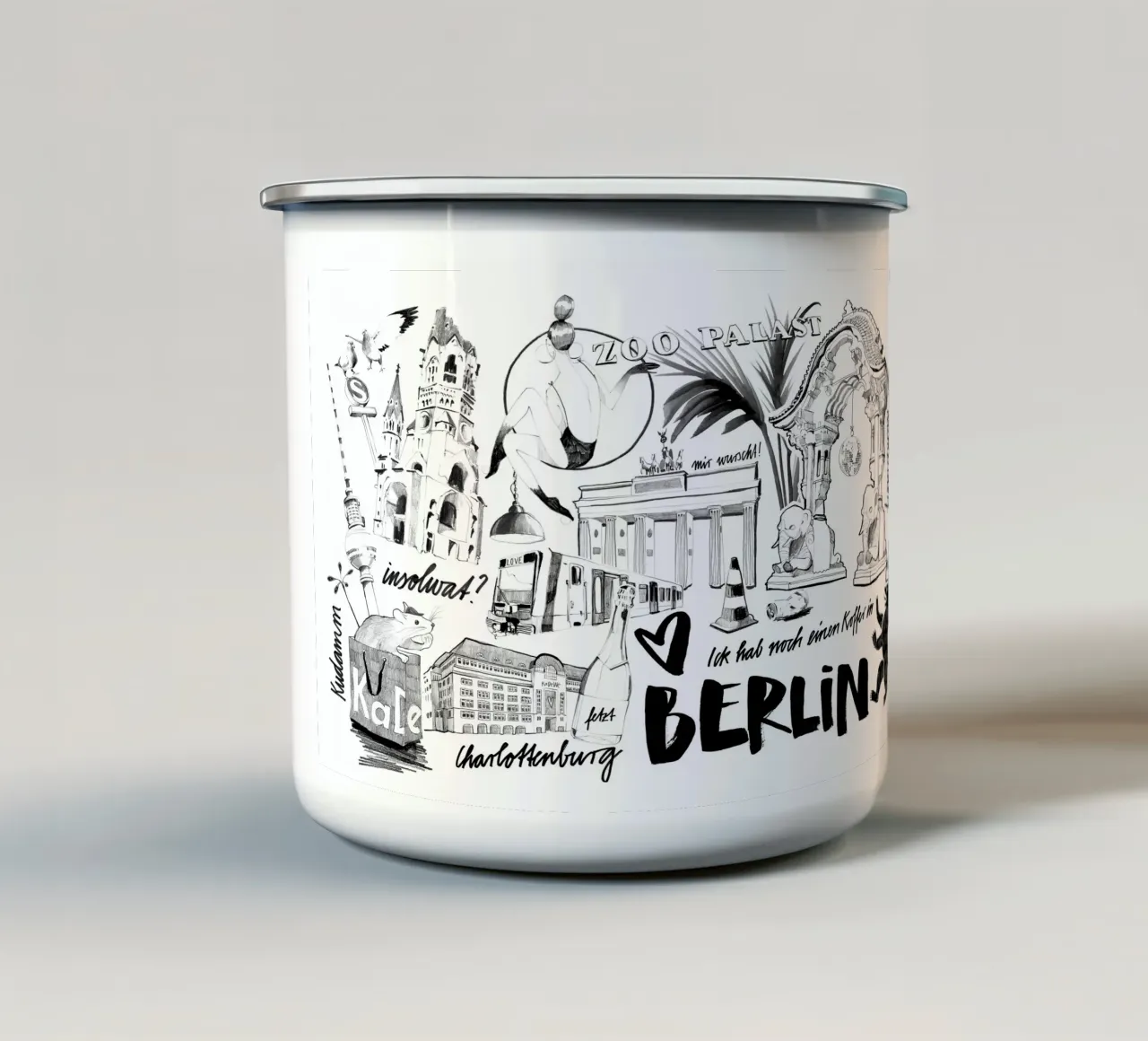 Berlin Kudamm tazza in smalto da Ick Liebe Dir, Berlin