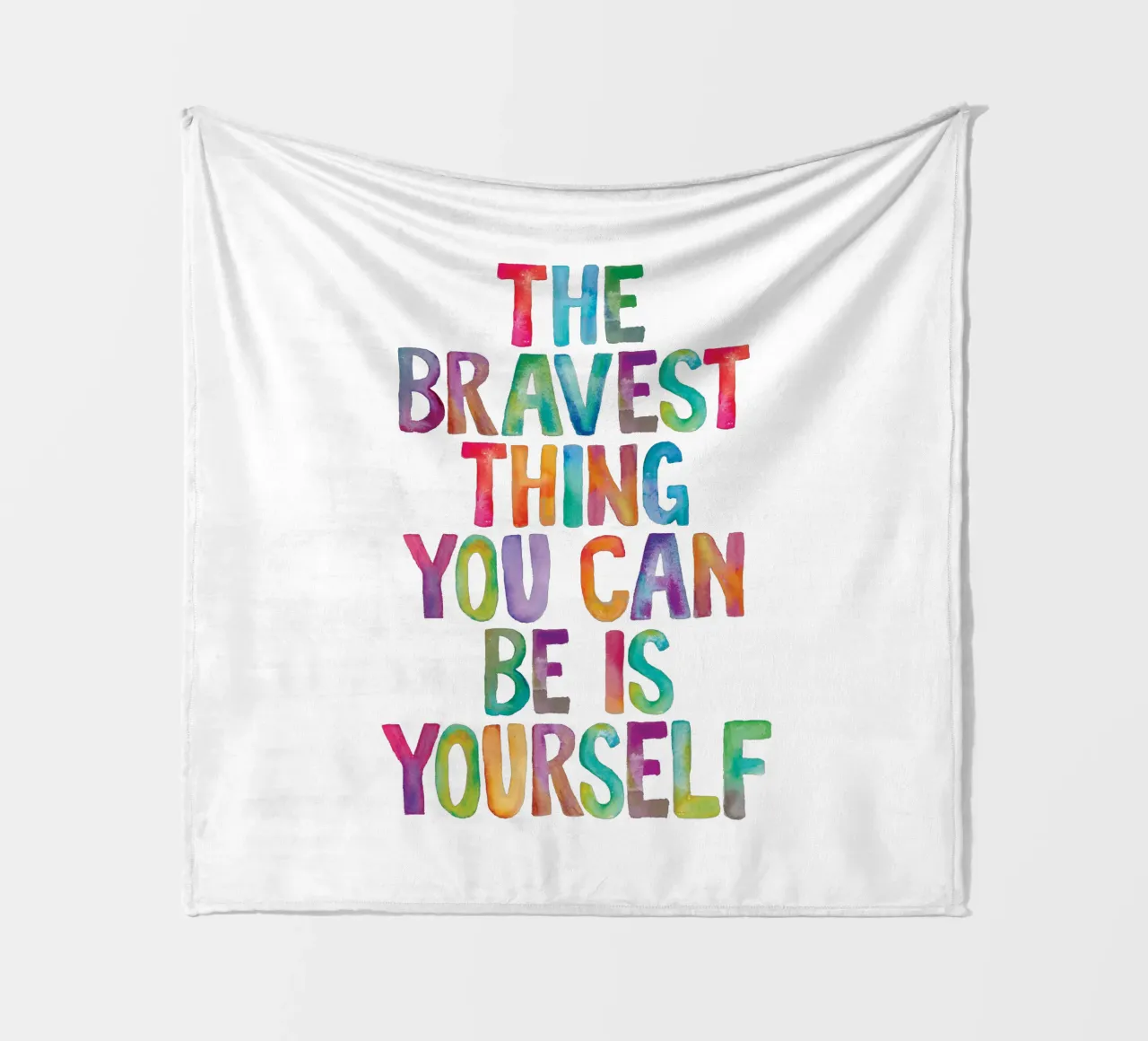 The Bravest Thing You Can Be is Yourself fleece blanket by THE MOTIVATED TYPE