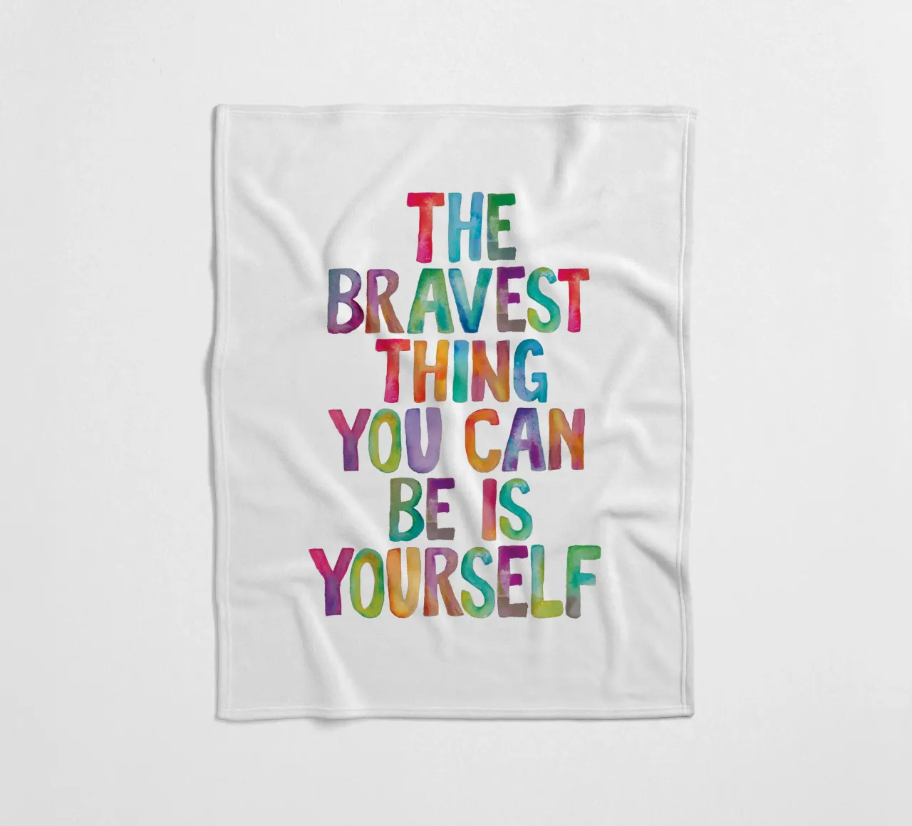 The Bravest Thing You Can Be is Yourself fleece blanket by THE MOTIVATED TYPE