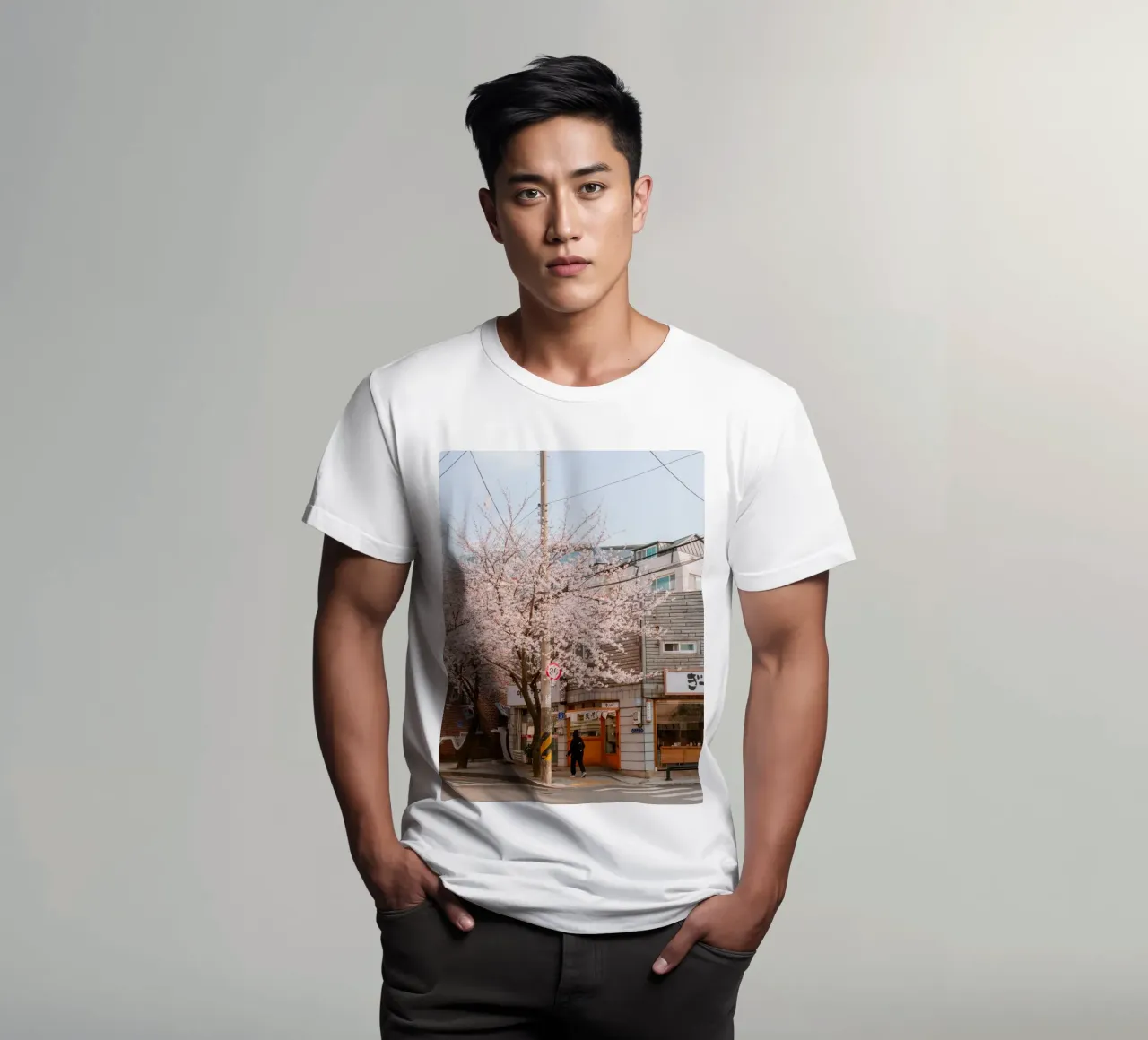 La via dei ciliegi in fiore a Seul, Corea del Sud t-shirt da mbgraphx2