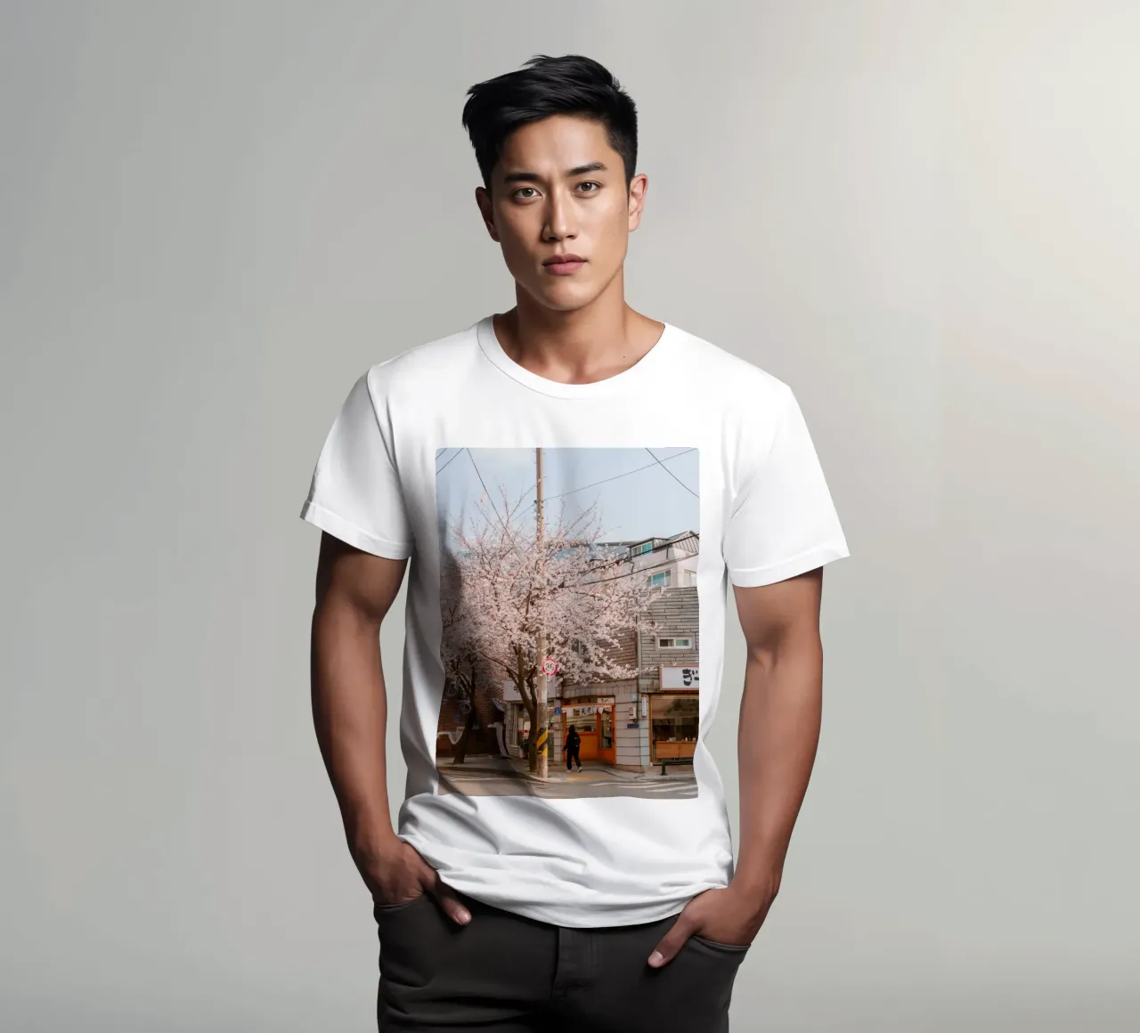 La via dei ciliegi in fiore a Seul, Corea del Sud t-shirt da mbgraphx2