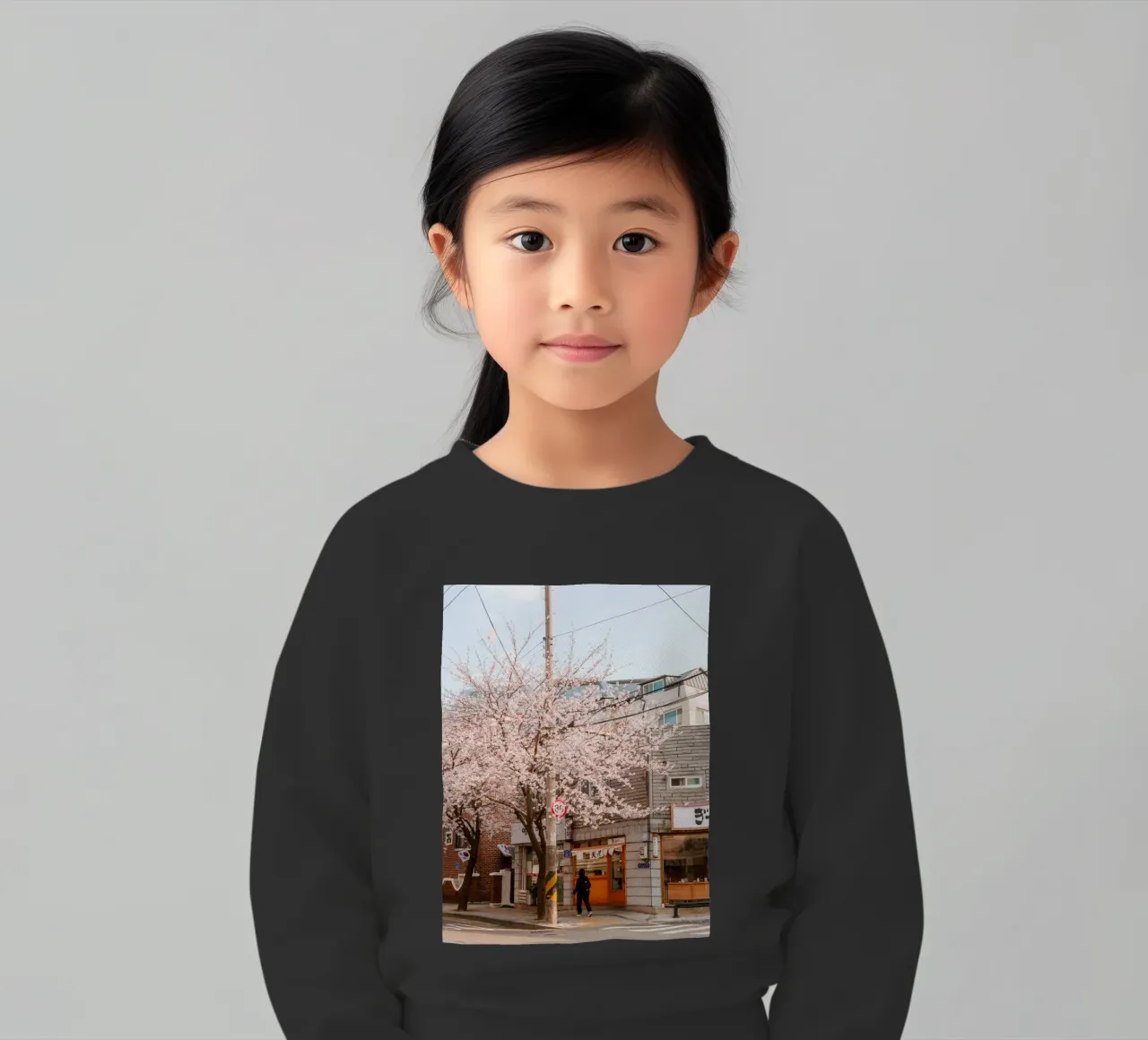 La via dei ciliegi in fiore a Seul, Corea del Sud felpa bambino da mbgraphx2