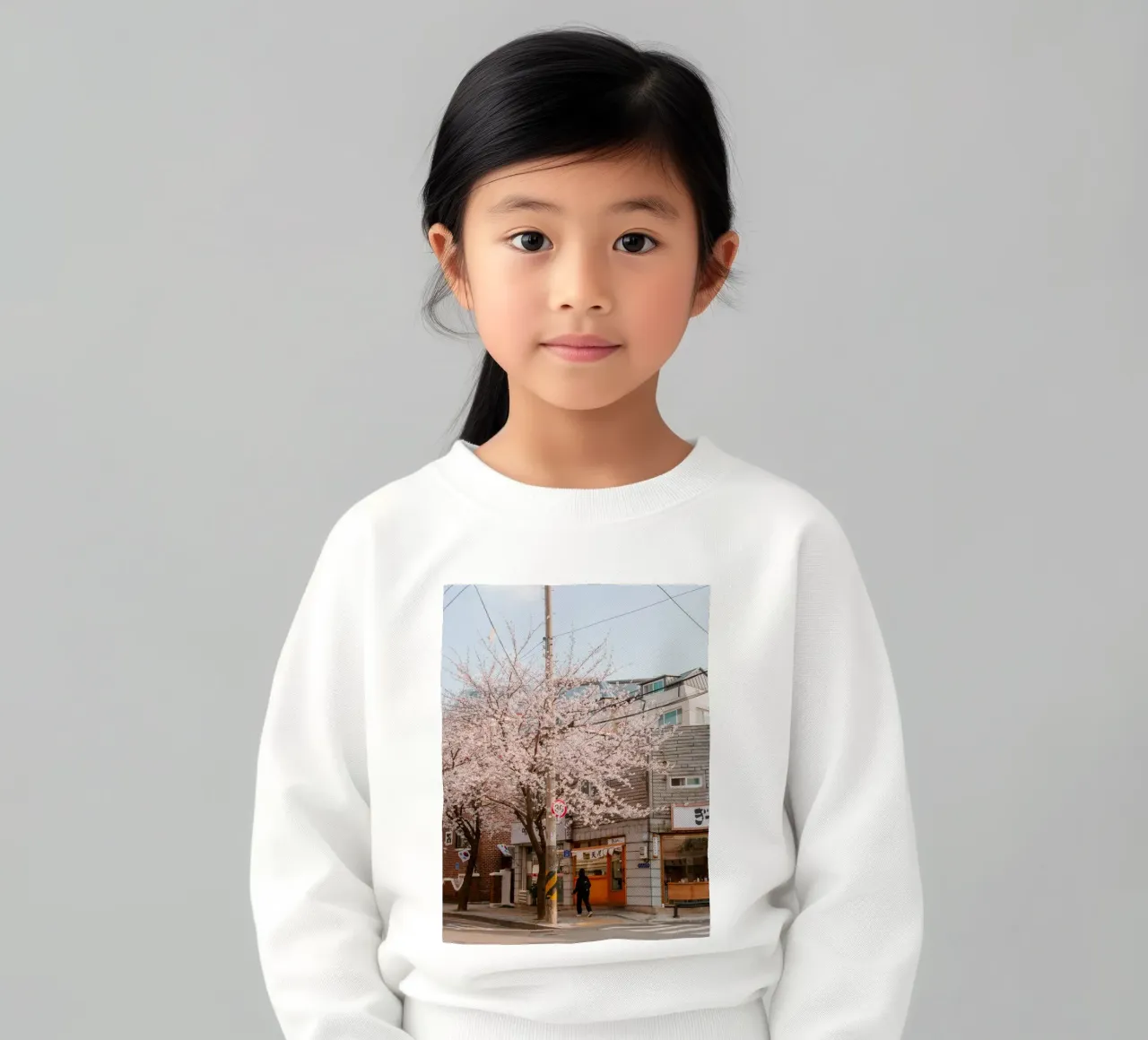 La via dei ciliegi in fiore a Seul, Corea del Sud felpa bambino da mbgraphx2