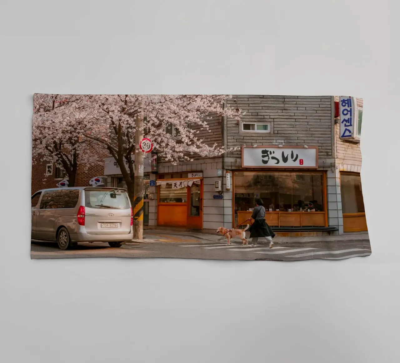 La via dei ciliegi in fiore a Seul, Corea del Sud asciugamano da bagno da mbgraphx2