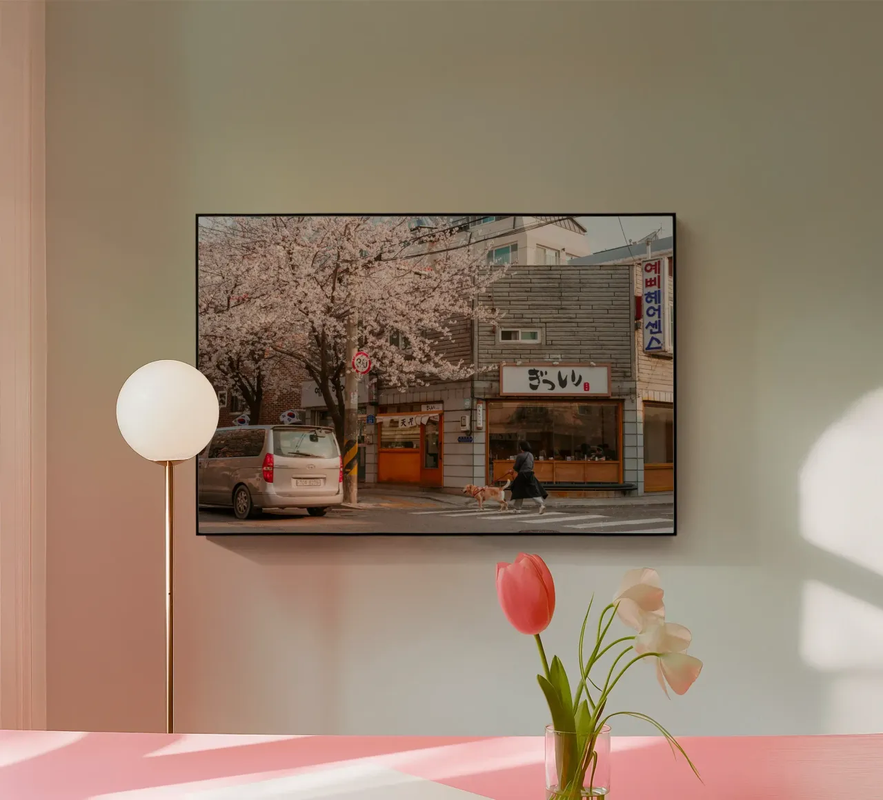 La via dei ciliegi in fiore a Seul, Corea del Sud plexiglass da mbgraphx2