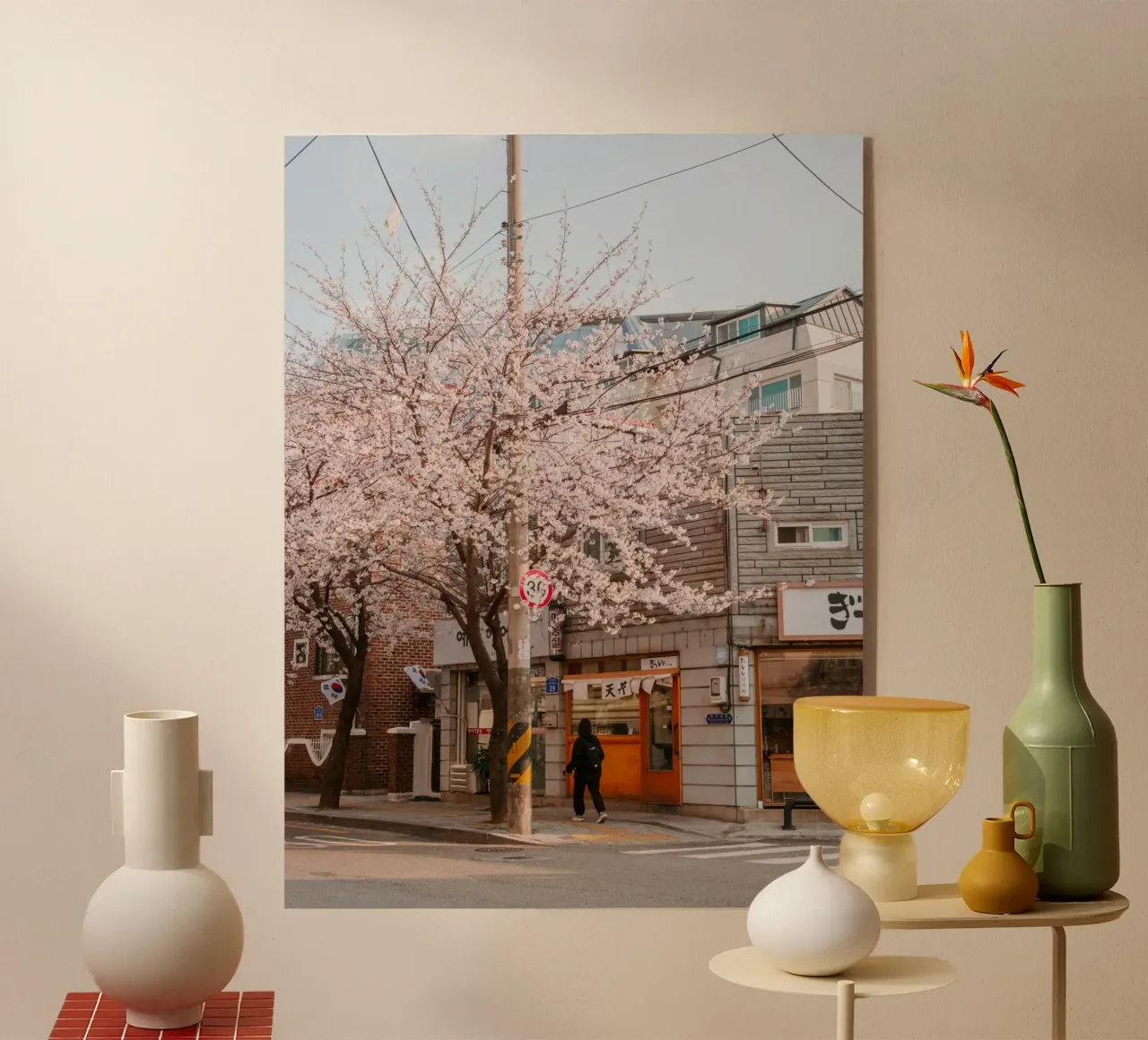 La via dei ciliegi in fiore a Seul, Corea del Sud plexiglass da mbgraphx2