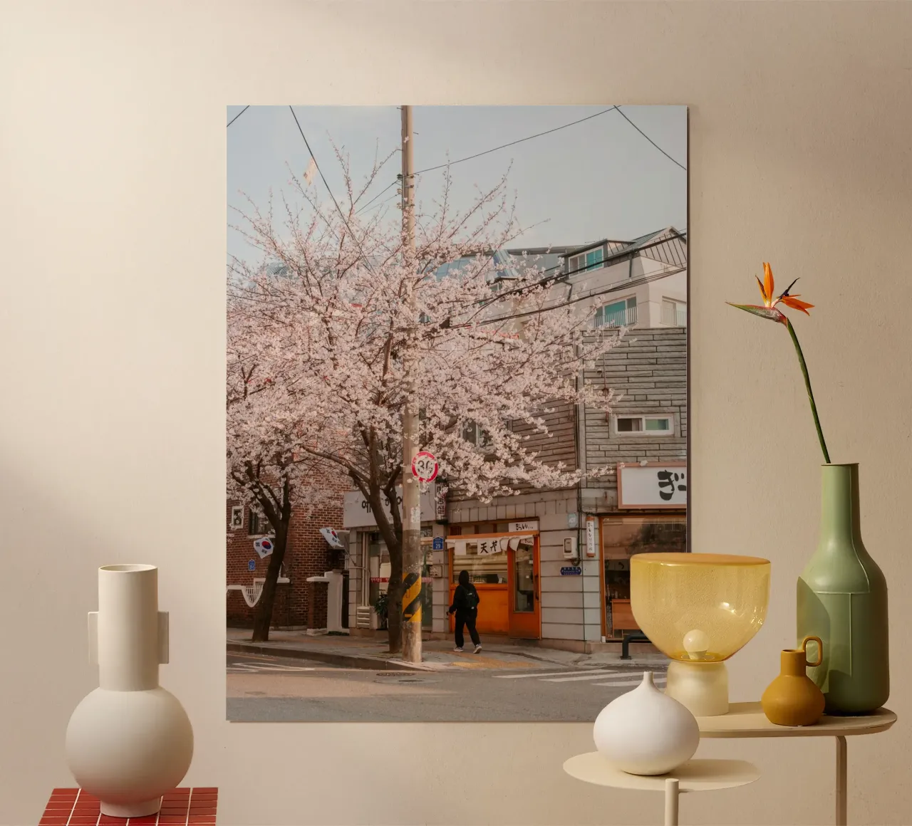 La via dei ciliegi in fiore a Seul, Corea del Sud carta hahnemühle da mbgraphx2