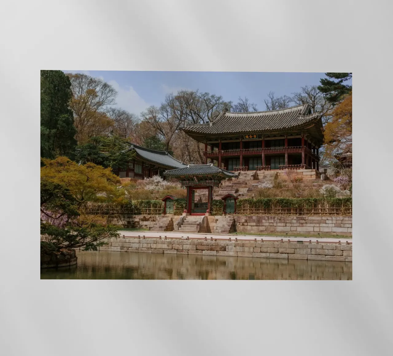 Giardino segreto di Huwon a Seul, Corea del Sud pellicola backlit da mbgraphx2