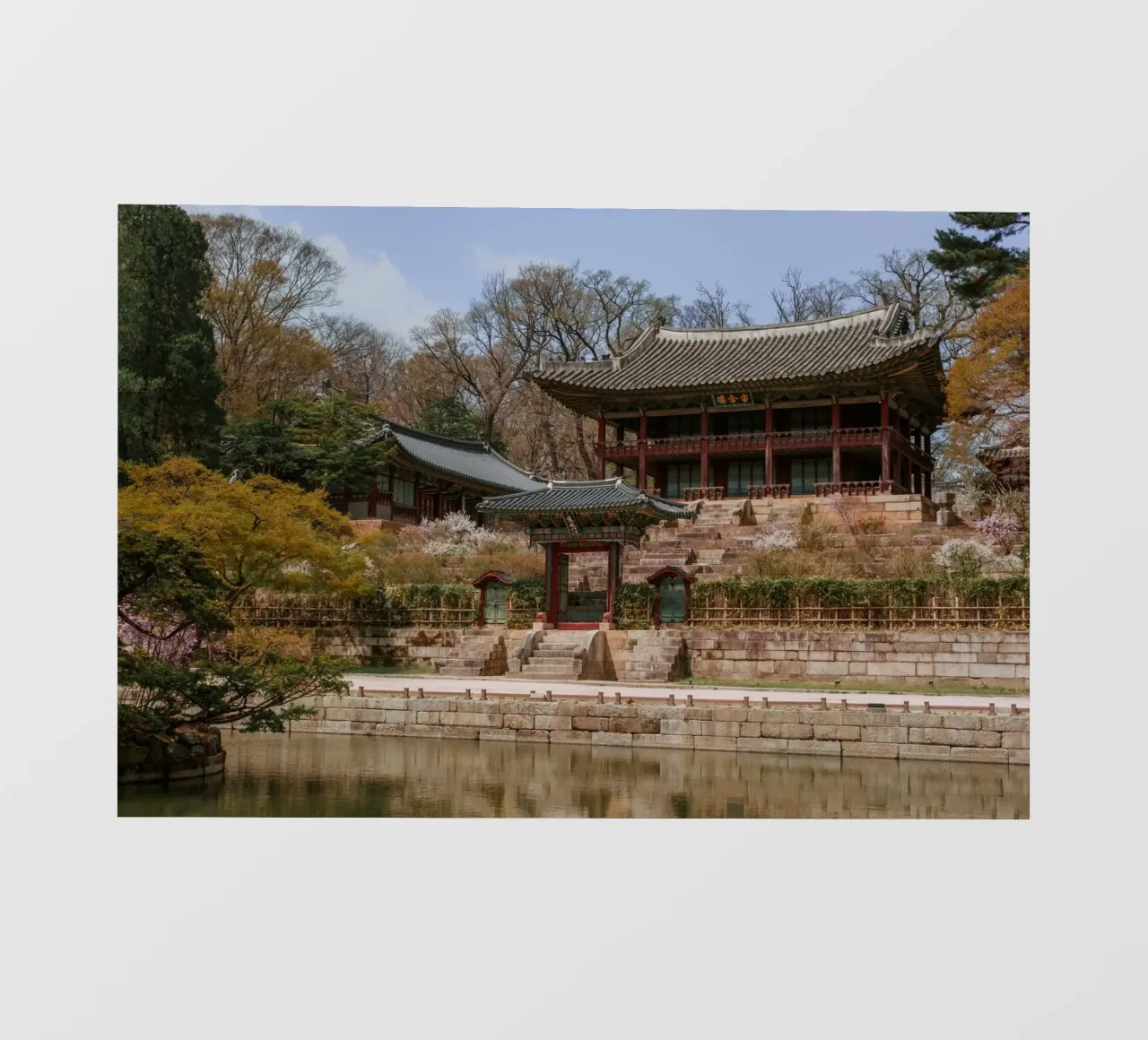 Giardino segreto di Huwon a Seul, Corea del Sud pellicola backlit da mbgraphx2